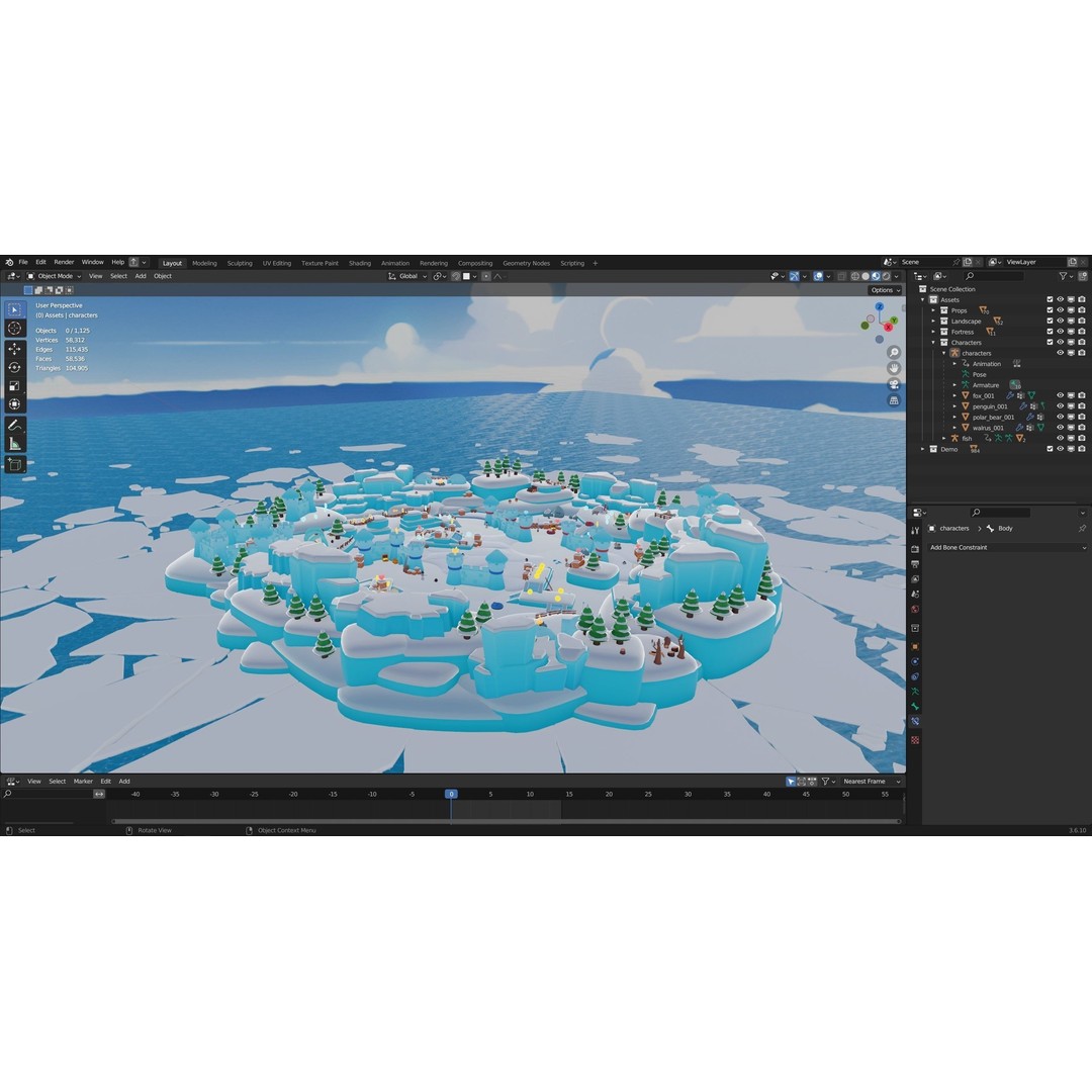 Winter 3D Model – Low Poly Asset Pack for Games and VR, FBX - View 22