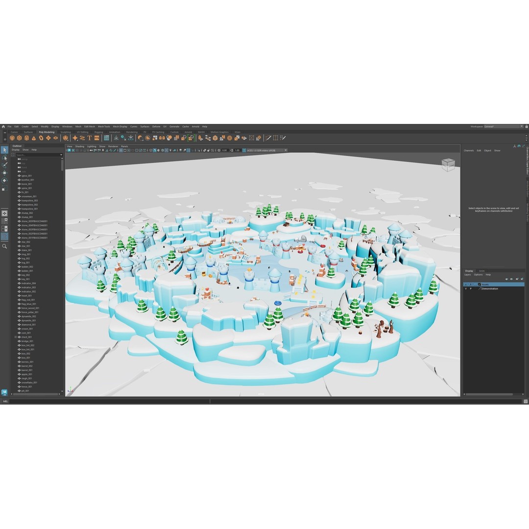 Winter 3D Model – Low Poly Asset Pack for Games and VR, FBX - View 24