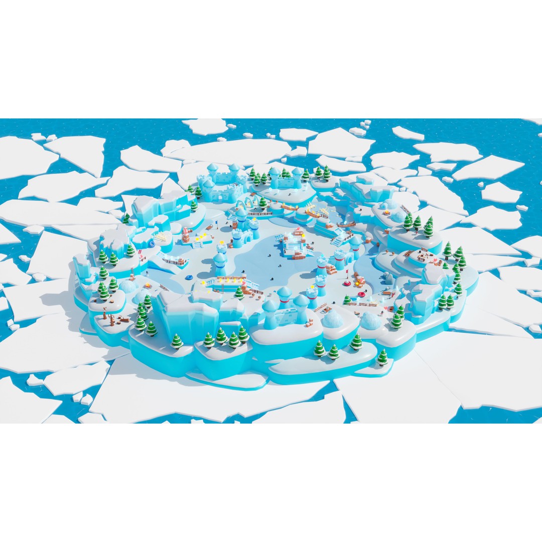 Winter 3D Model – Low Poly Asset Pack for Games and VR, FBX - View 7