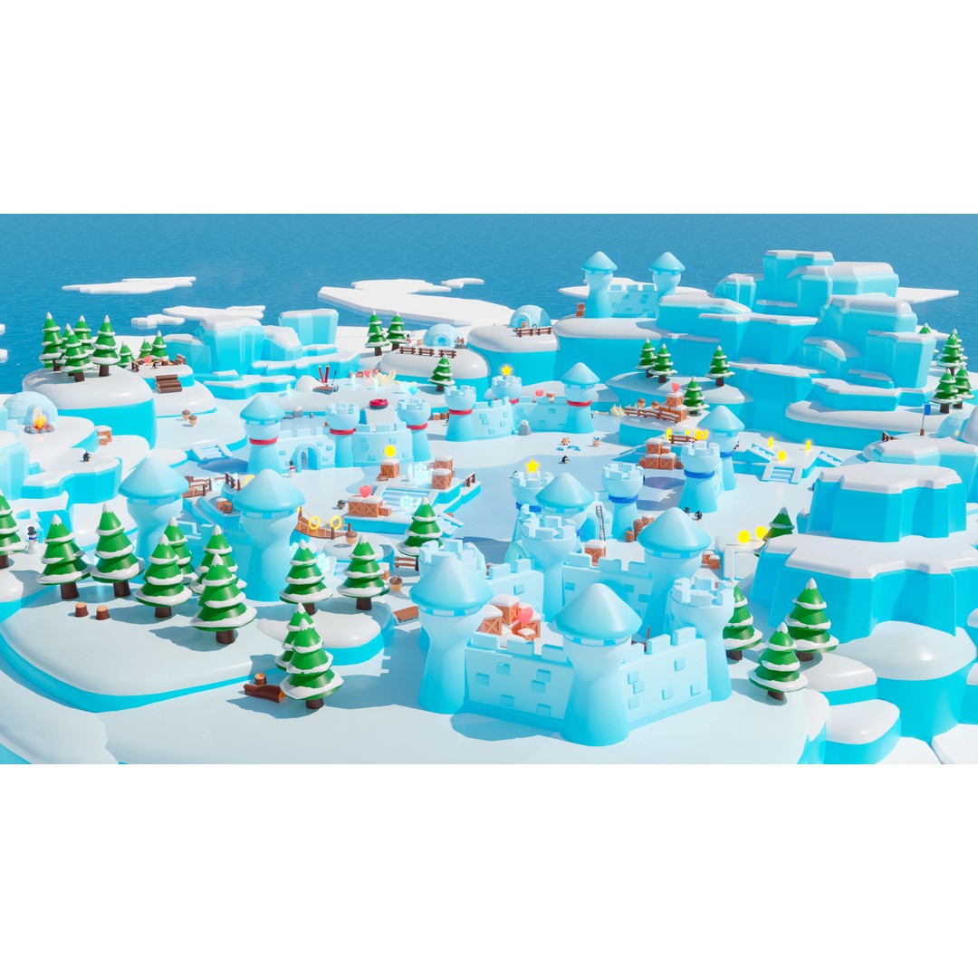 Winter 3D Model – Low Poly Asset Pack for Games and VR, FBX - View 9