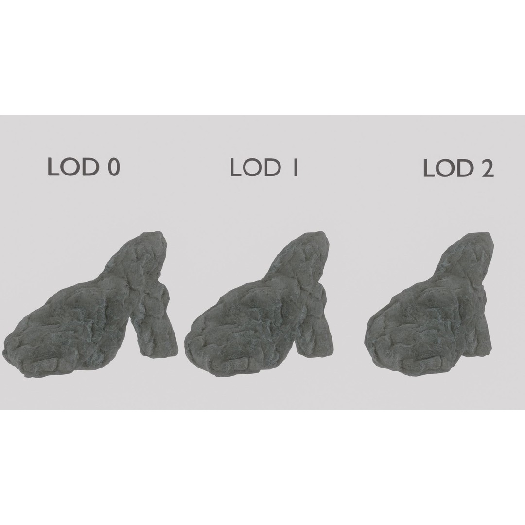 Cliff Rocks 3D Model – Low Poly Game Asset, FBX & OBJ Formats