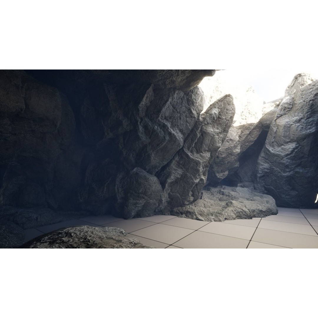Cliff Rocks 3D Model – Low Poly Game Asset, FBX & OBJ Formats - View 11