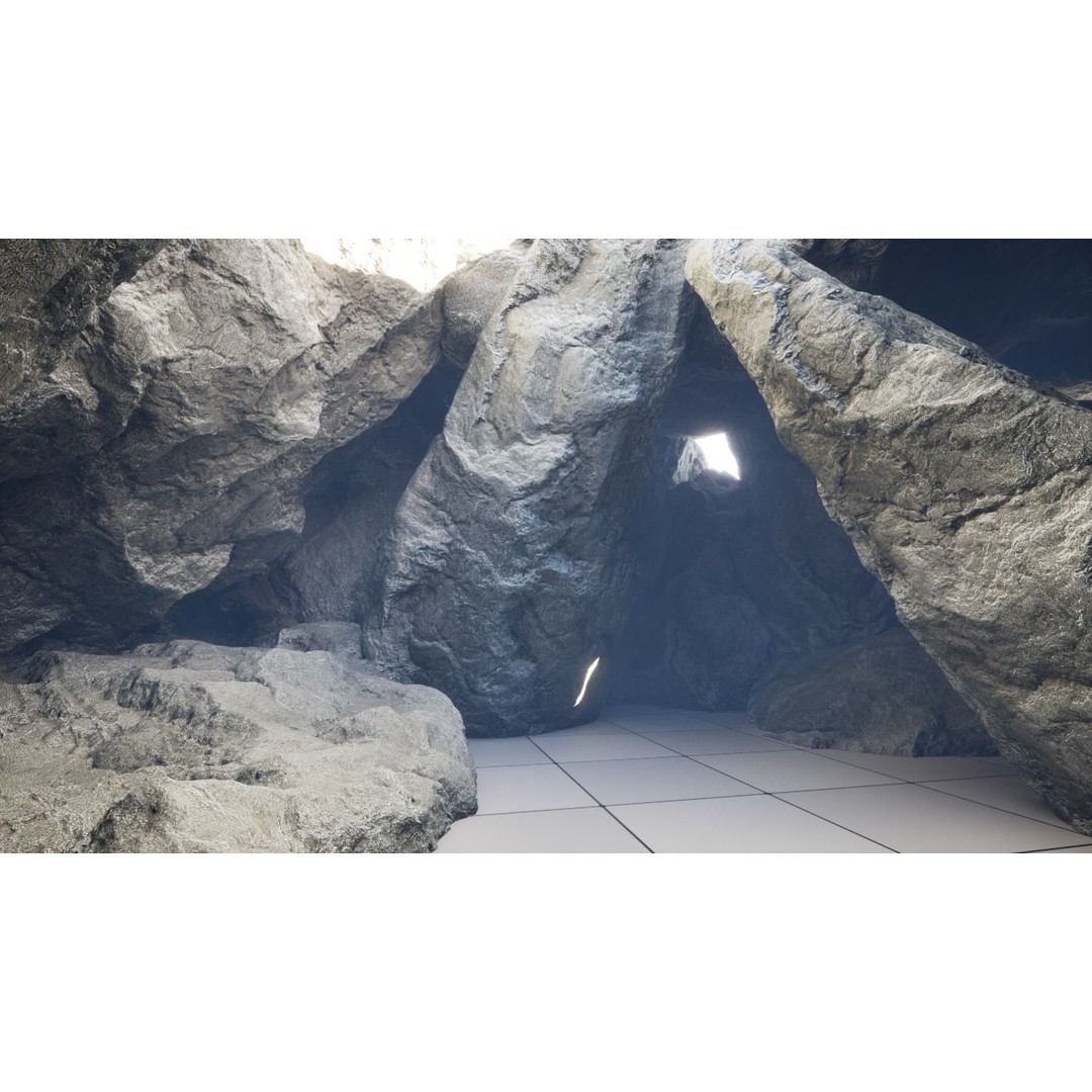 Cliff Rocks 3D Model – Low Poly Game Asset, FBX & OBJ Formats - View 4