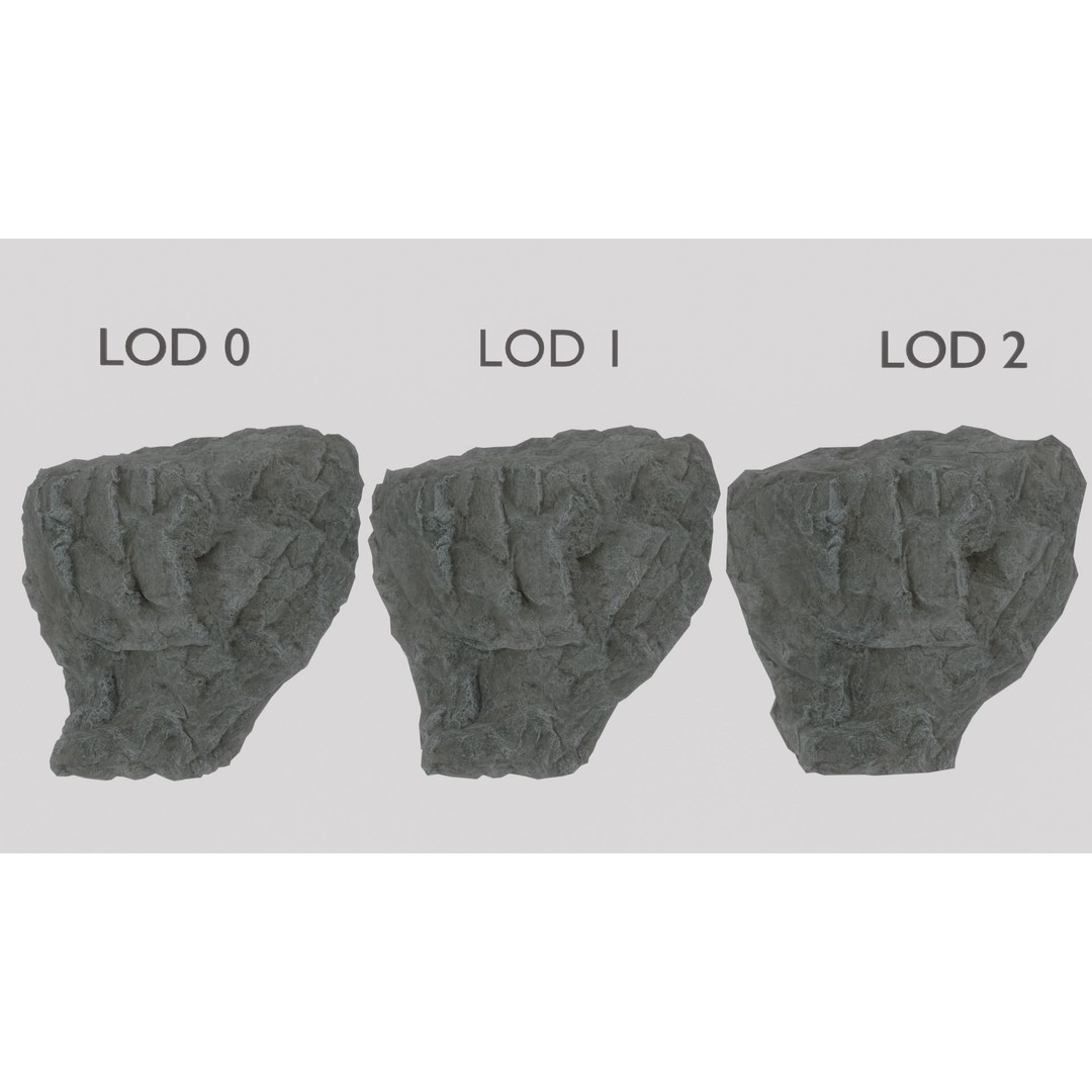 Cliff Rocks 3D Model – Low Poly Game Asset, FBX & OBJ Formats - View 43