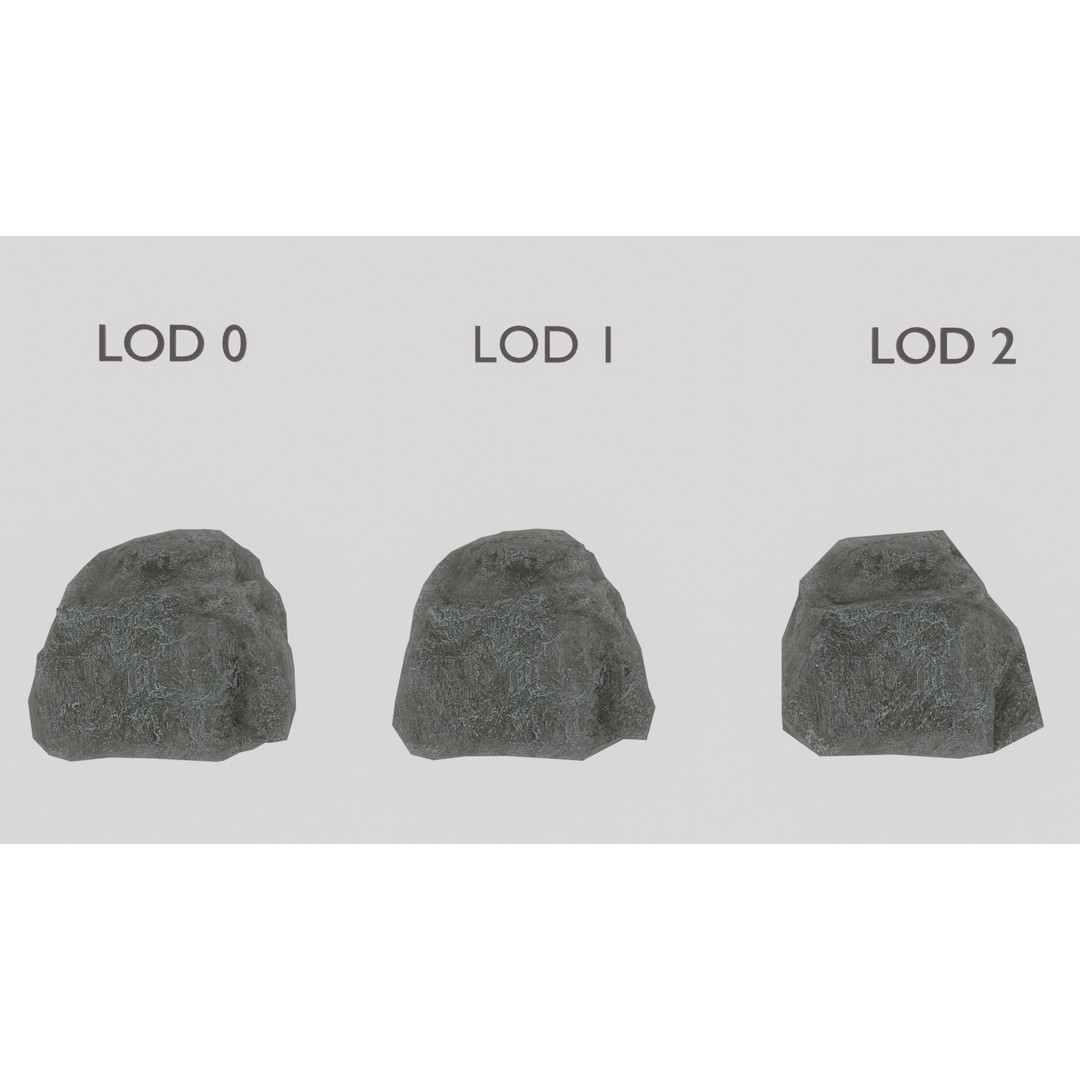 Cliff Rocks 3D Model – Low Poly Game Asset, FBX & OBJ Formats - View 44