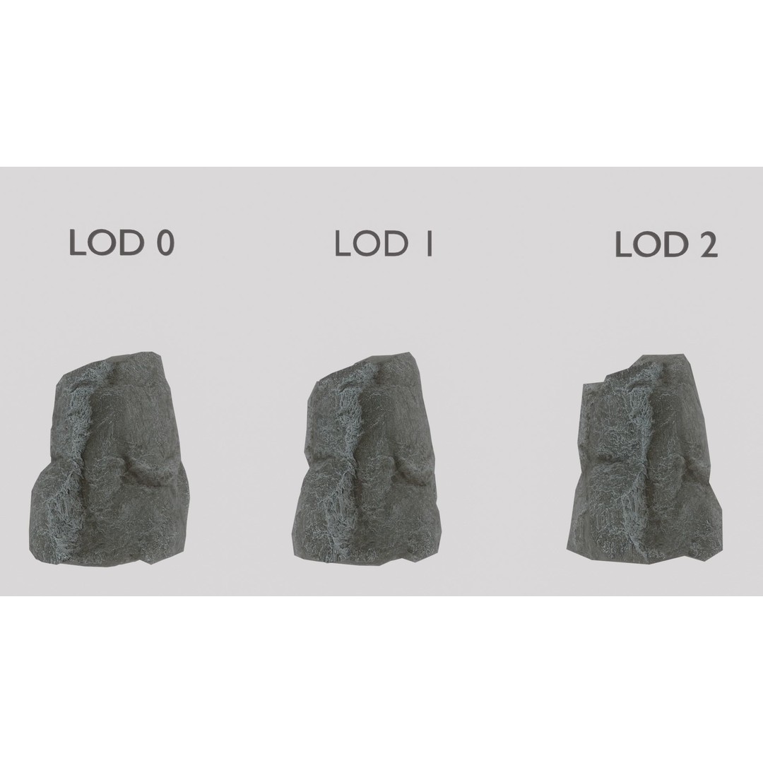 Cliff Rocks 3D Model – Low Poly Game Asset, FBX & OBJ Formats - View 45