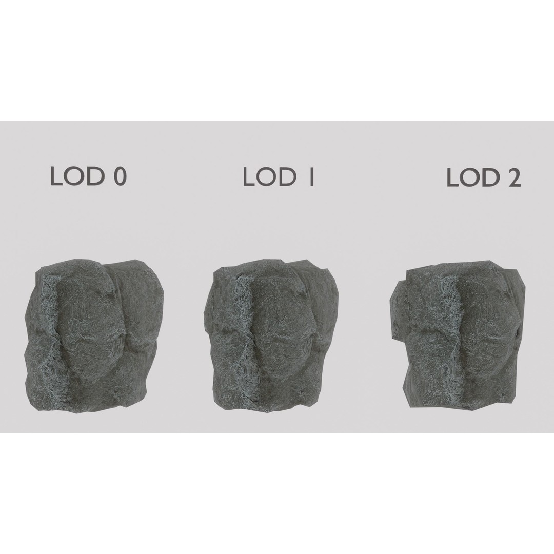 Cliff Rocks 3D Model – Low Poly Game Asset, FBX & OBJ Formats - View 46
