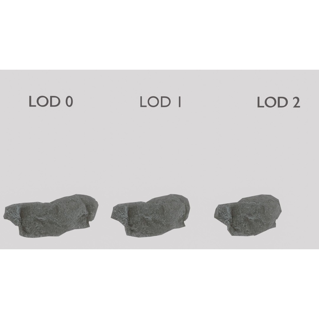 Cliff Rocks 3D Model – Low Poly Game Asset, FBX & OBJ Formats - View 47