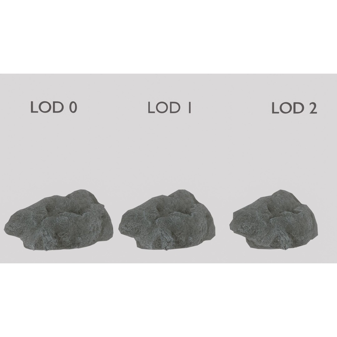 Cliff Rocks 3D Model – Low Poly Game Asset, FBX & OBJ Formats - View 48