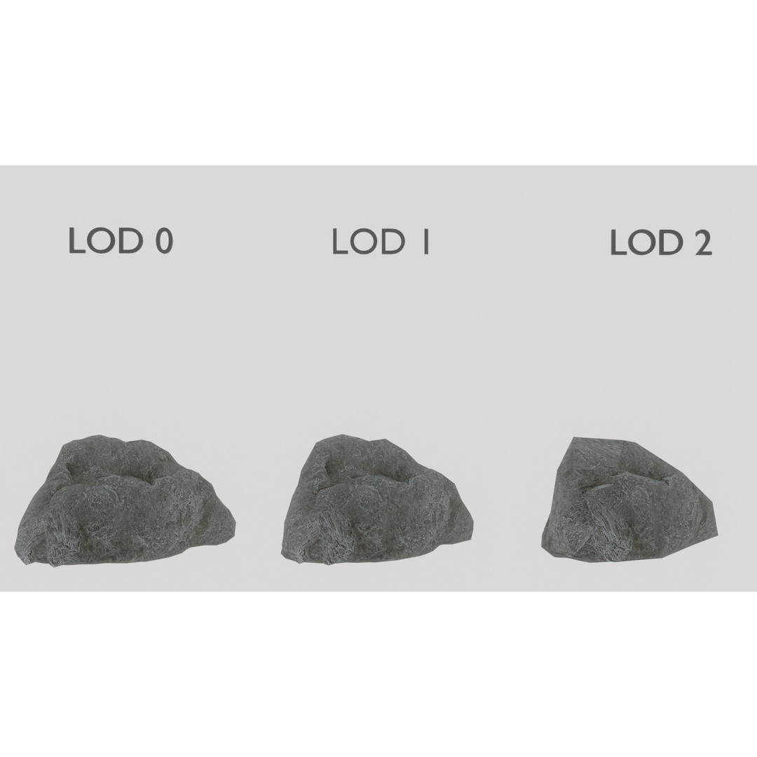 Cliff Rocks 3D Model – Low Poly Game Asset, FBX & OBJ Formats - View 49