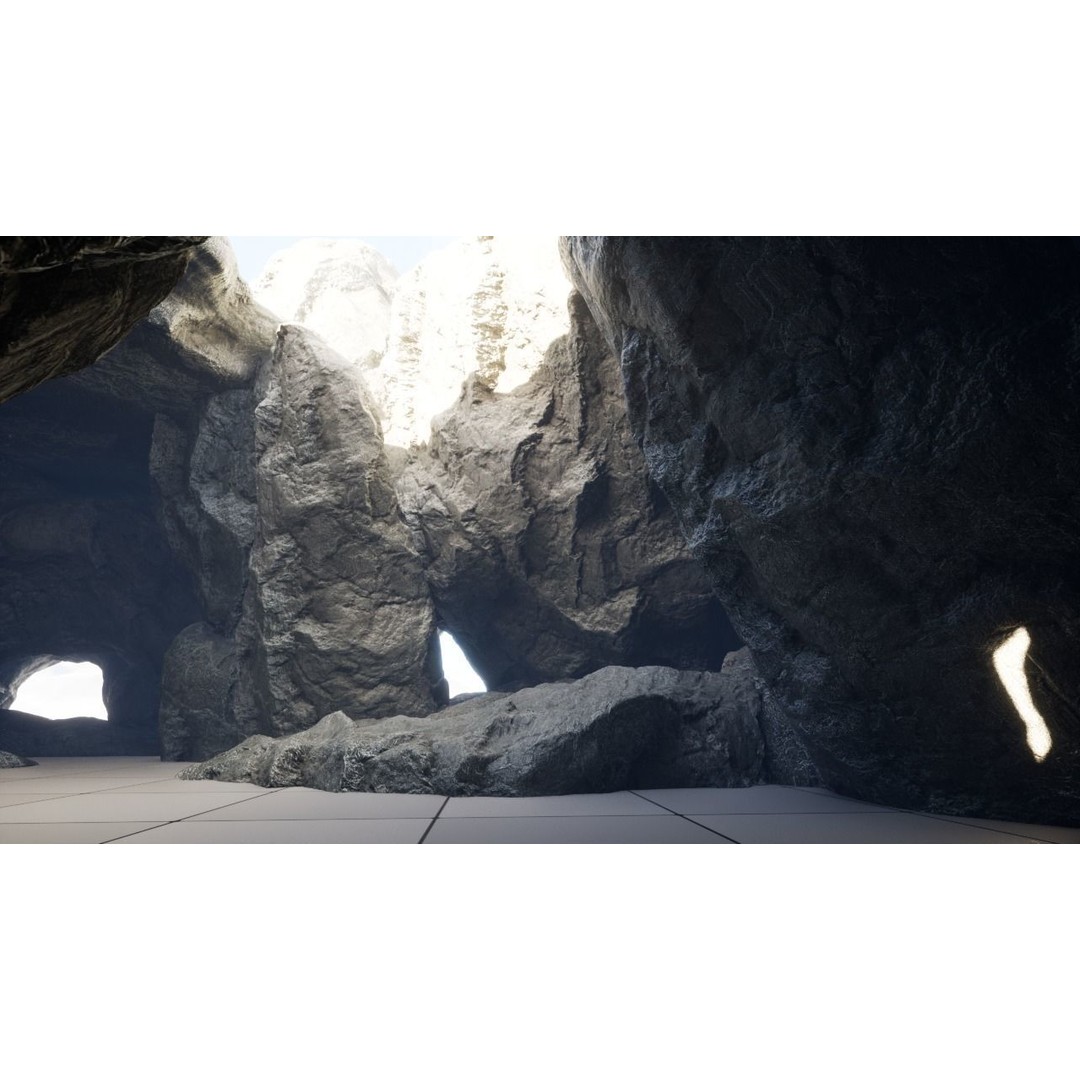 Cliff Rocks 3D Model – Low Poly Game Asset, FBX & OBJ Formats - View 5