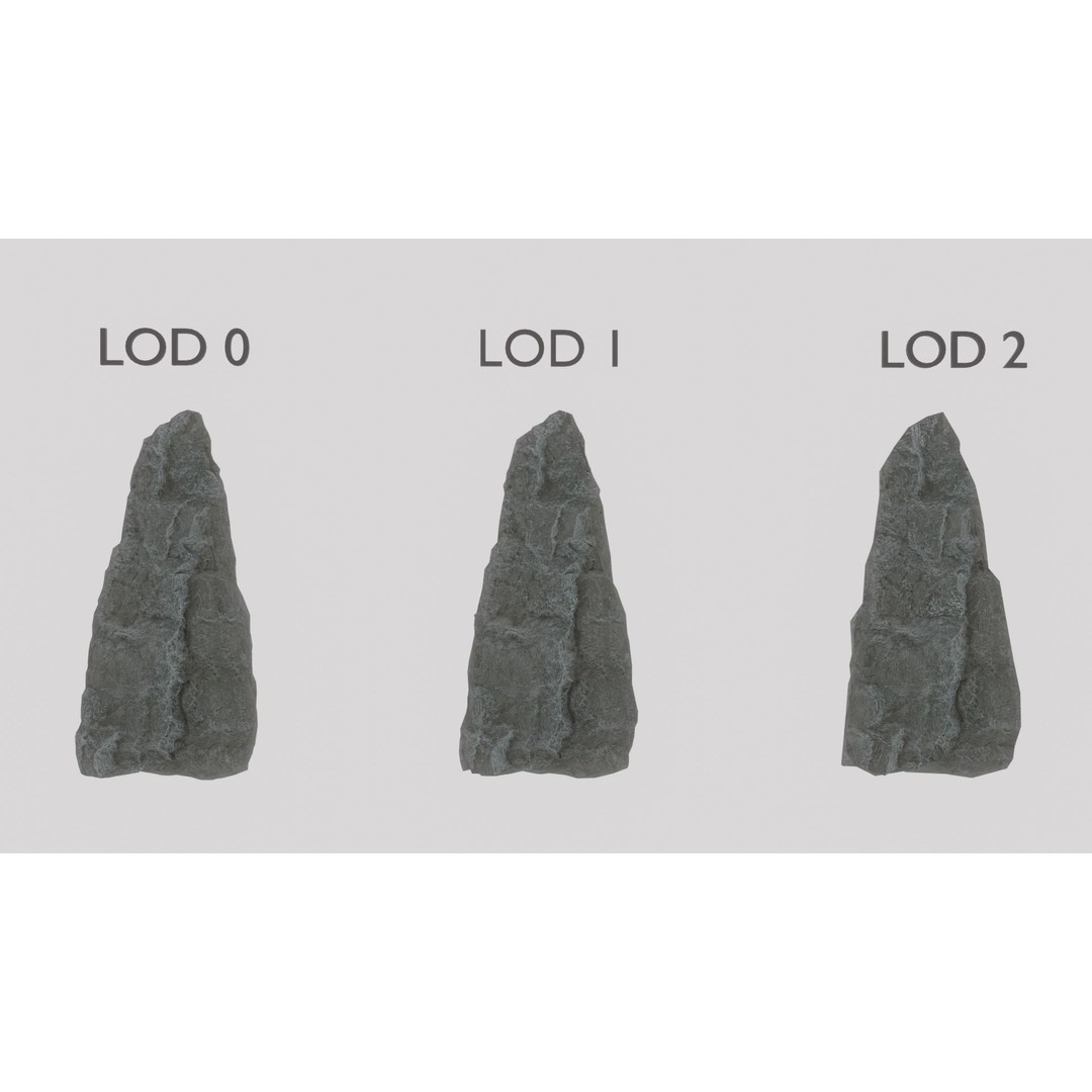 Cliff Rocks 3D Model – Low Poly Game Asset, FBX & OBJ Formats - View 50