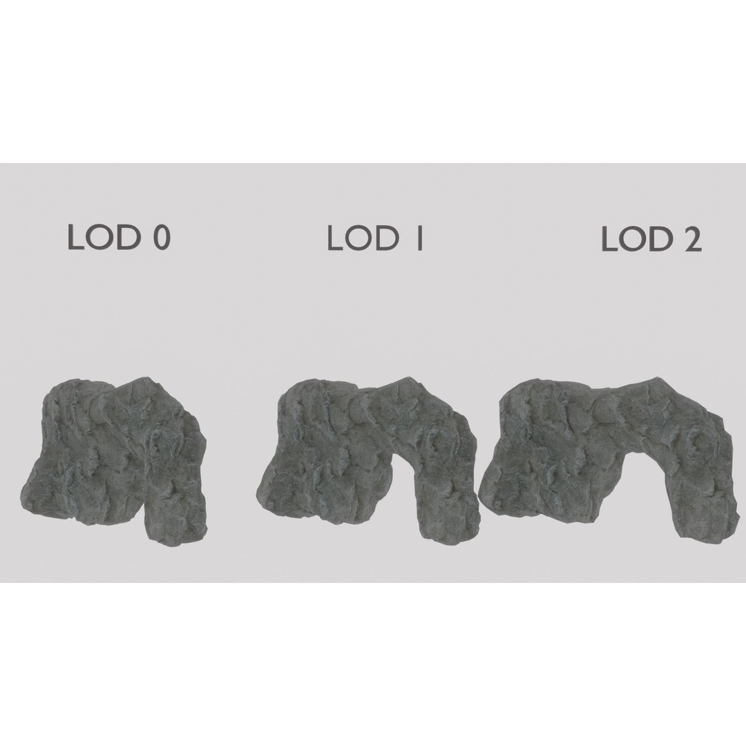 Cliff Rocks 3D Model – Low Poly Game Asset, FBX & OBJ Formats - View 51