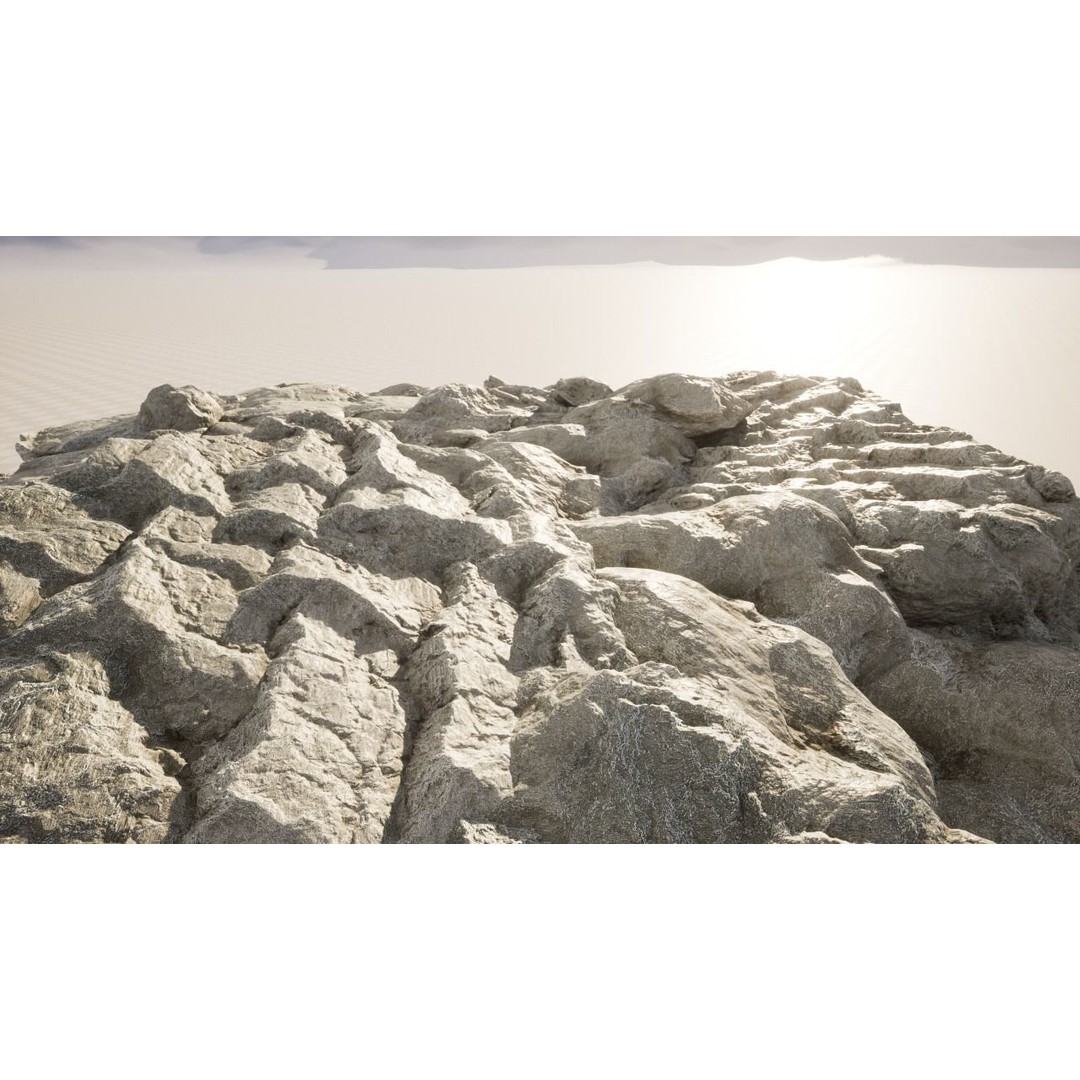 Cliff Rocks 3D Model – Low Poly Game Asset, FBX & OBJ Formats - View 6