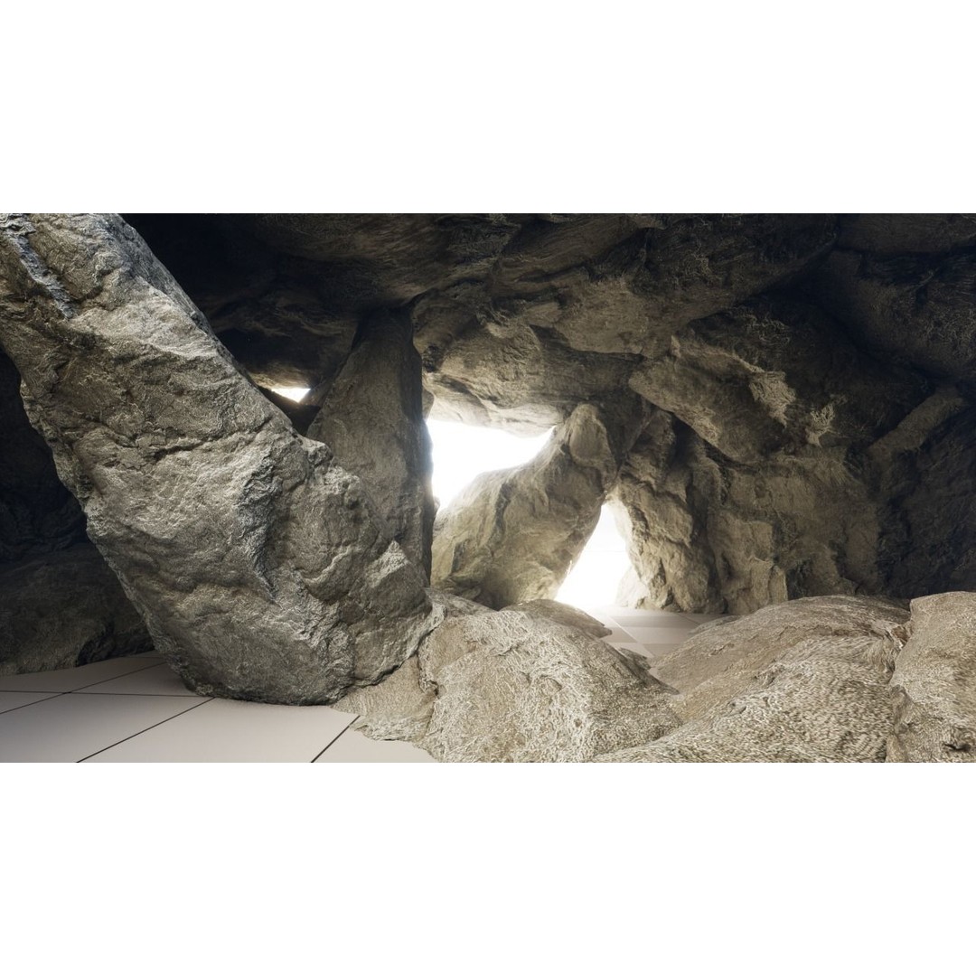 Cliff Rocks 3D Model – Low Poly Game Asset, FBX & OBJ Formats - View 8