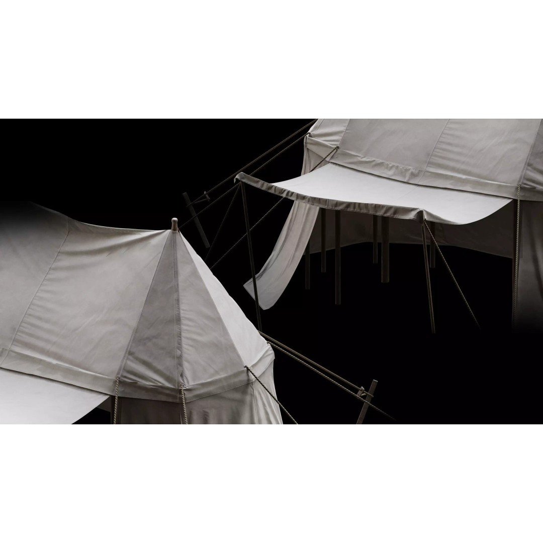 Medieval Tent Collection 3D Model – Low Poly PBR Asset, FBX & OBJ - View 10