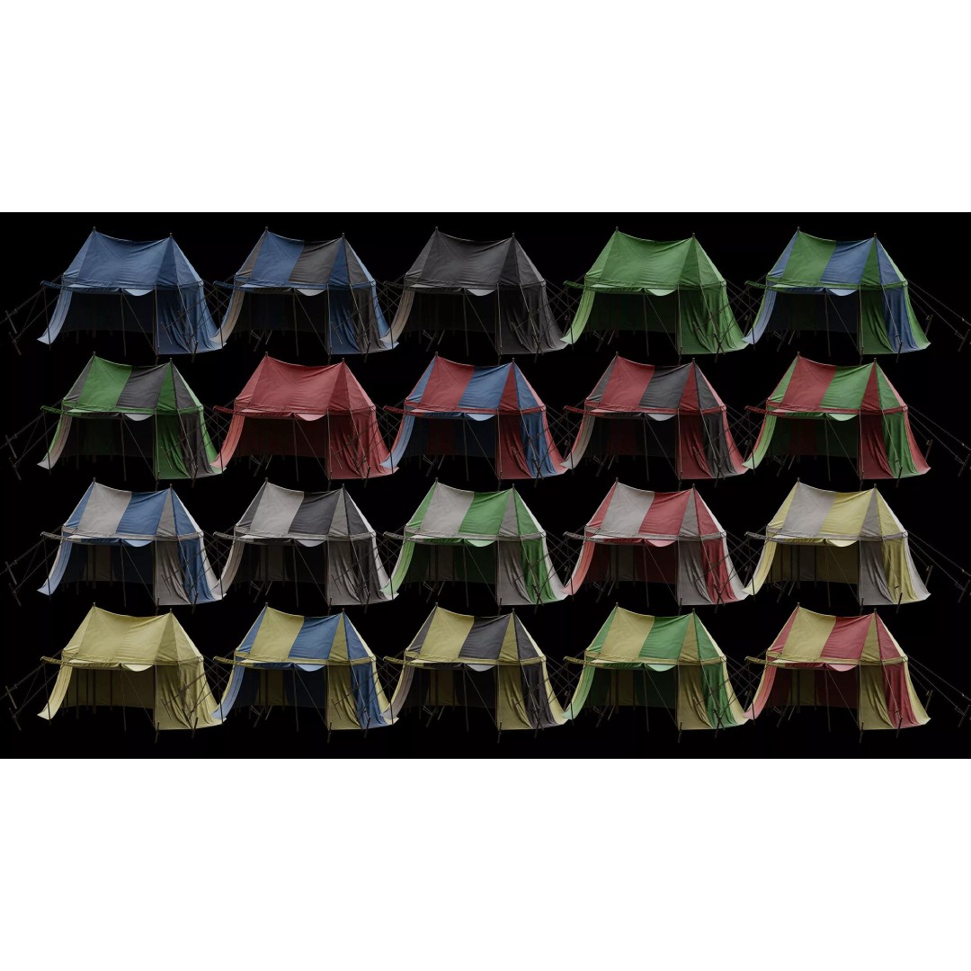 Medieval Tent Collection 3D Model – Low Poly PBR Asset, FBX & OBJ - View 11