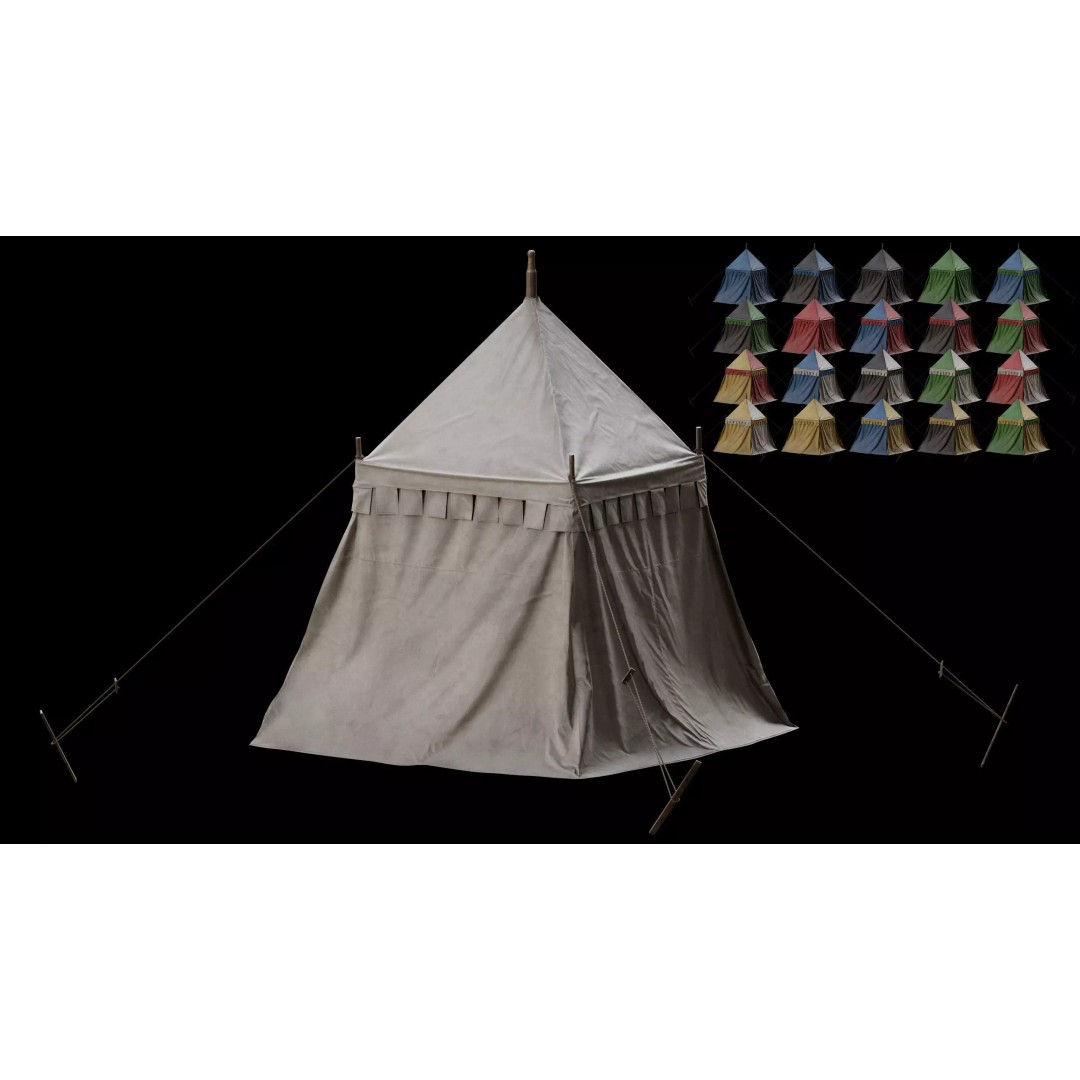 Medieval Tent Collection 3D Model – Low Poly PBR Asset, FBX & OBJ - View 15