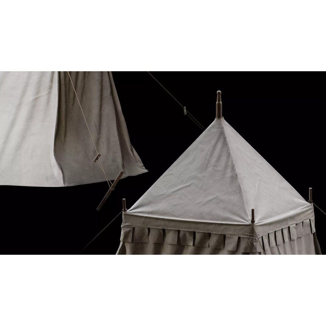 Medieval Tent Collection 3D Model – Low Poly PBR Asset, FBX & OBJ - View 16