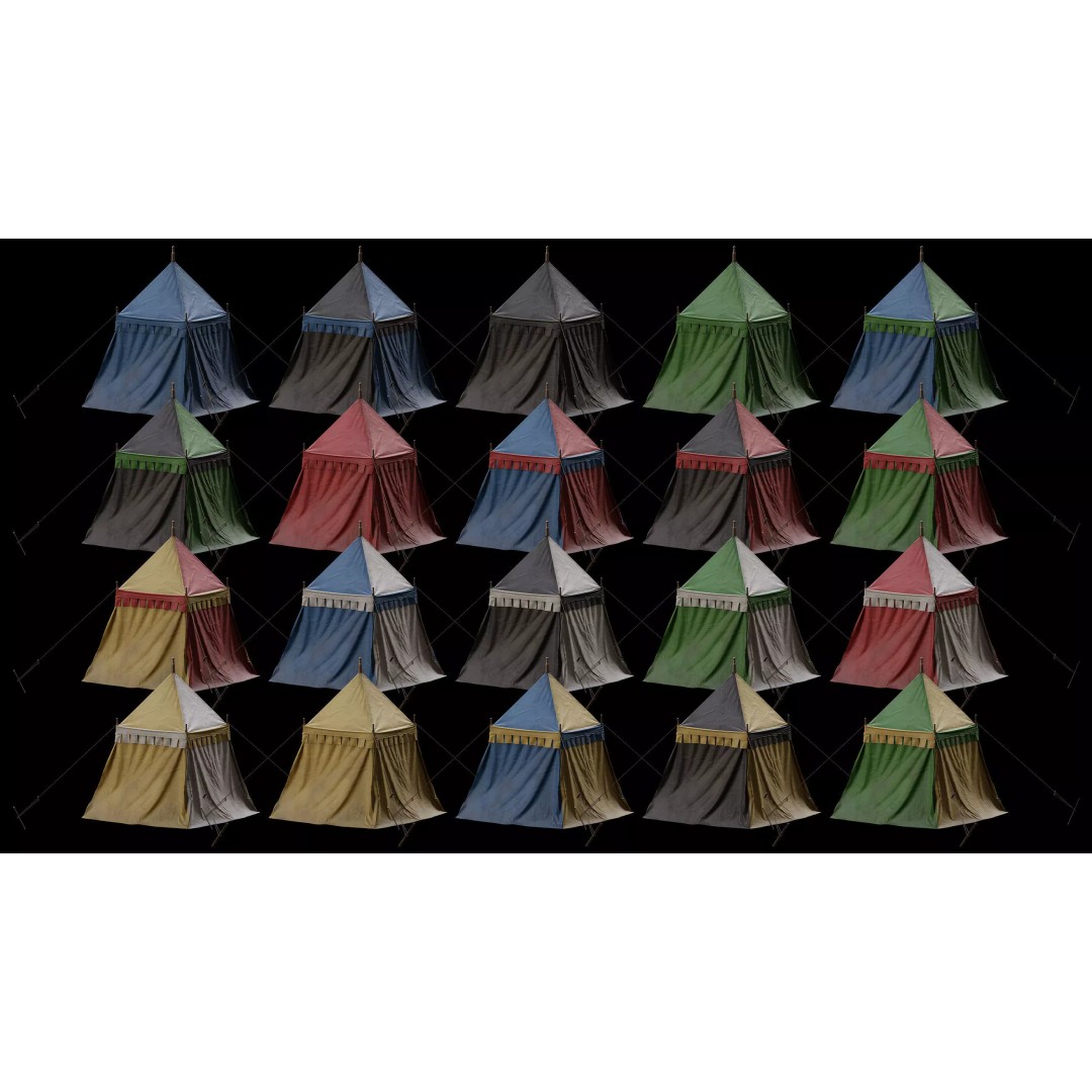 Medieval Tent Collection 3D Model – Low Poly PBR Asset, FBX & OBJ - View 17
