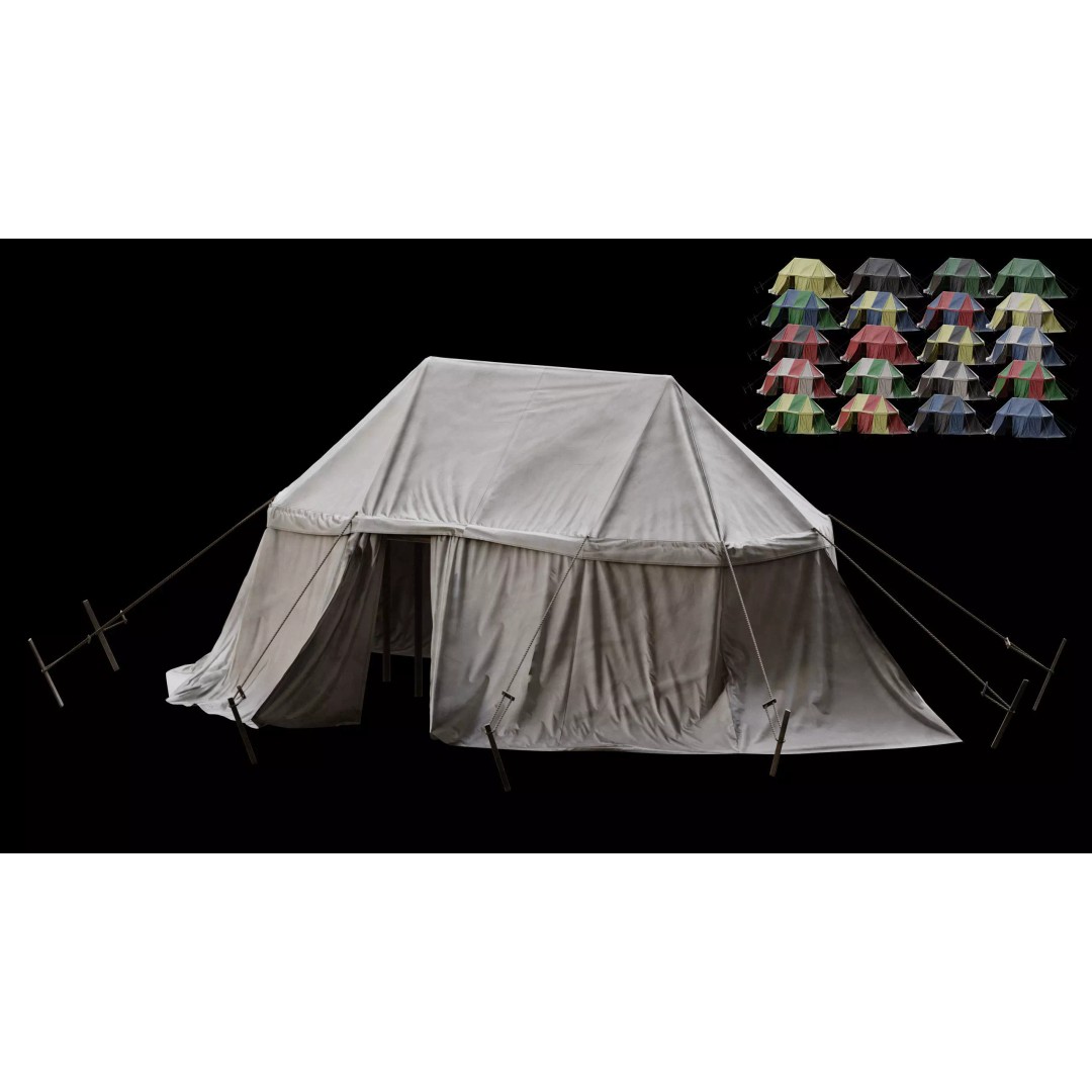 Medieval Tent Collection 3D Model – Low Poly PBR Asset, FBX & OBJ - View 21