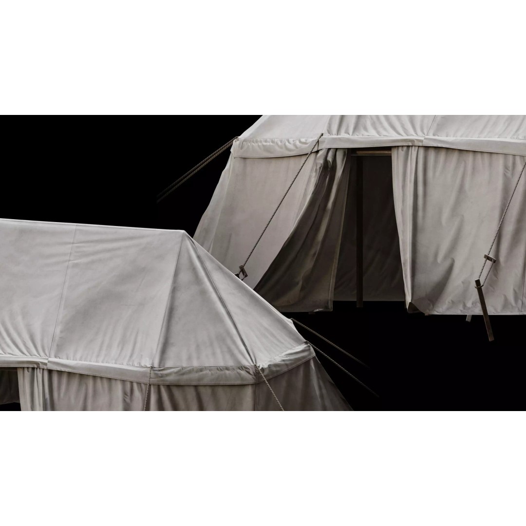 Medieval Tent Collection 3D Model – Low Poly PBR Asset, FBX & OBJ - View 22