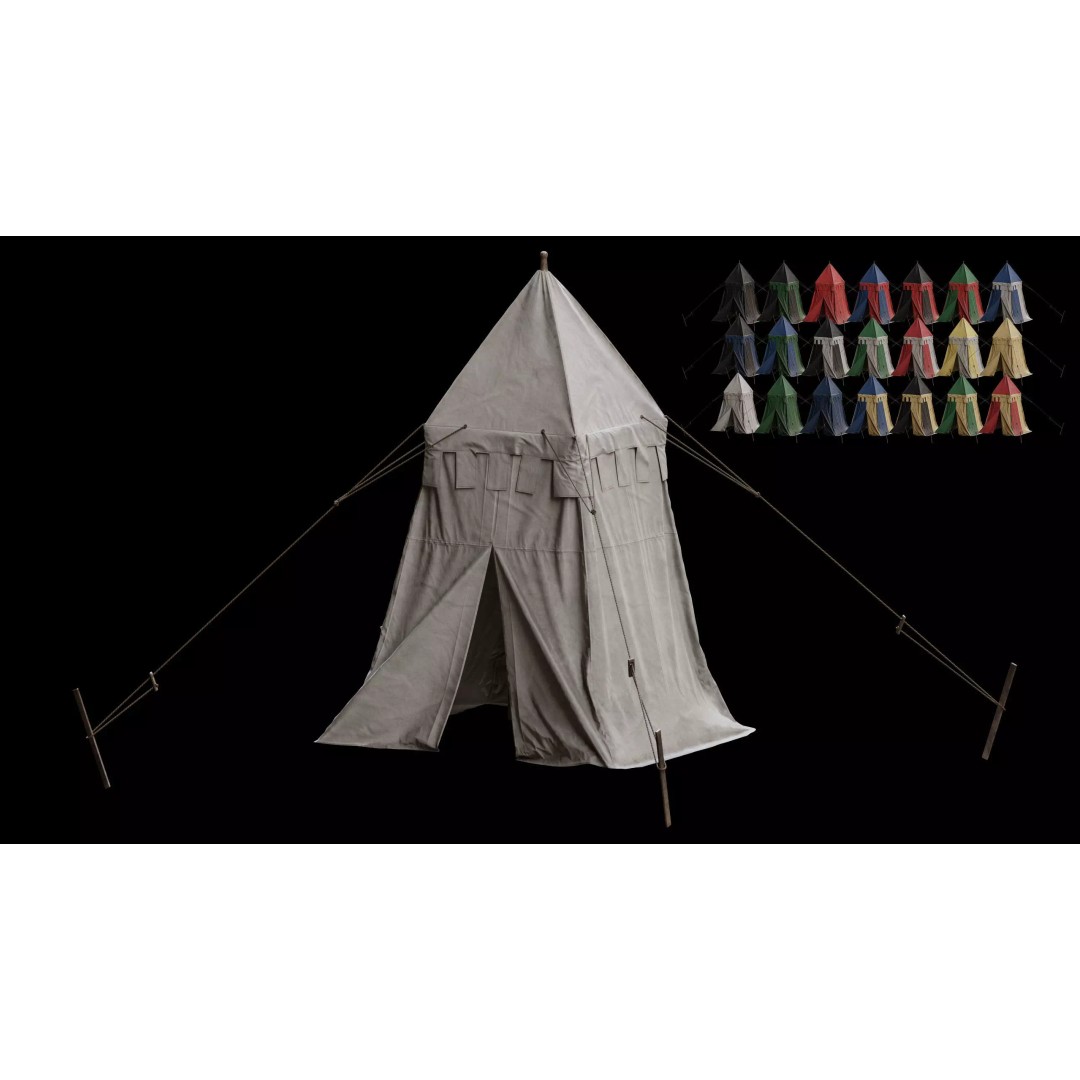Medieval Tent Collection 3D Model – Low Poly PBR Asset, FBX & OBJ - View 4