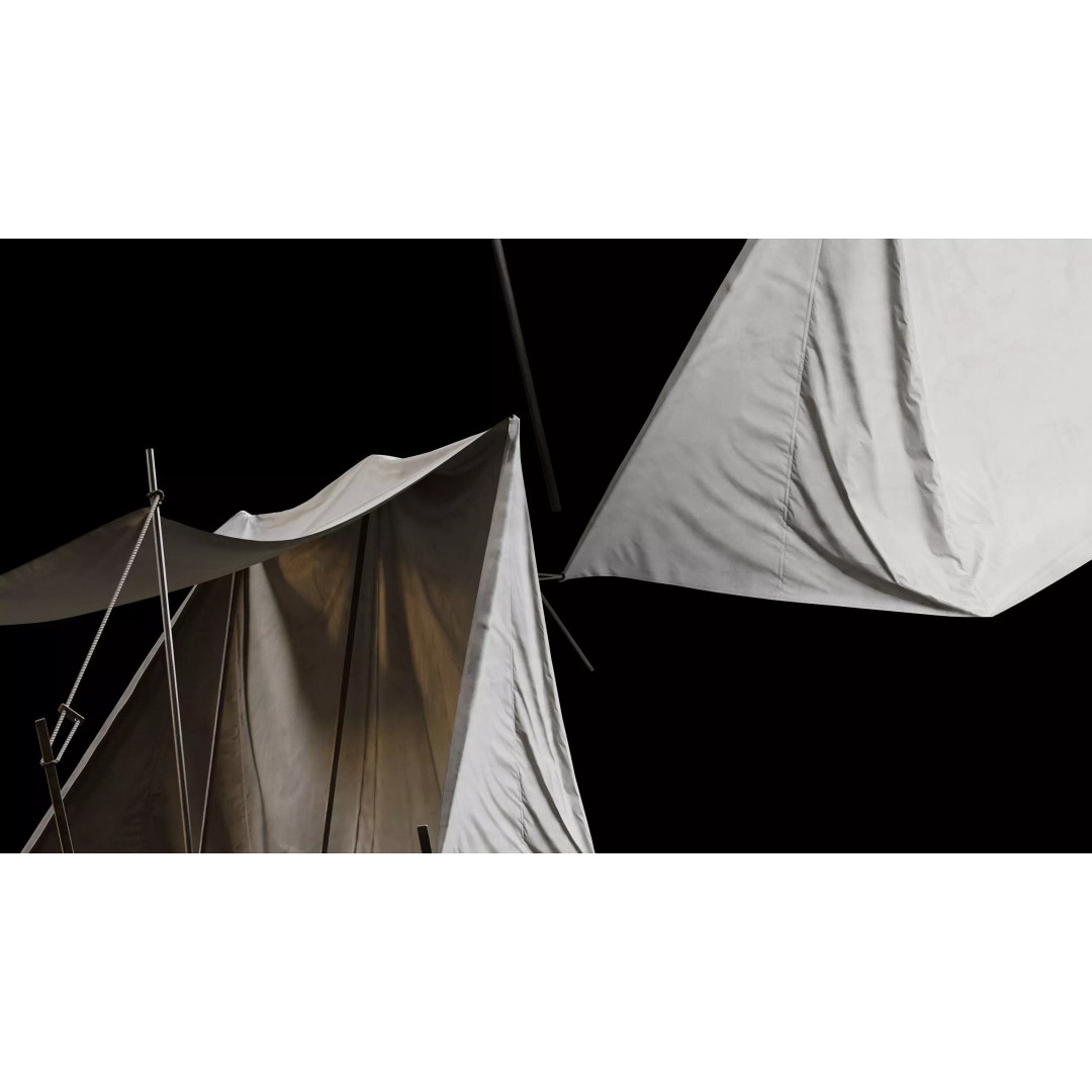 Medieval Tent Collection 3D Model – Low Poly PBR Asset, FBX & OBJ - View 8
