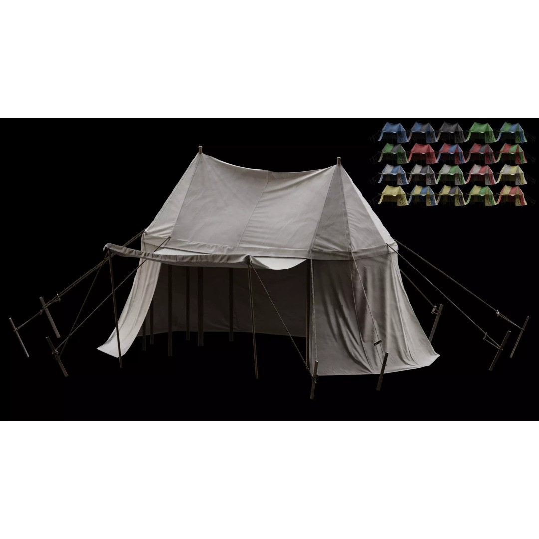Medieval Tent Collection 3D Model – Low Poly PBR Asset, FBX & OBJ - View 9
