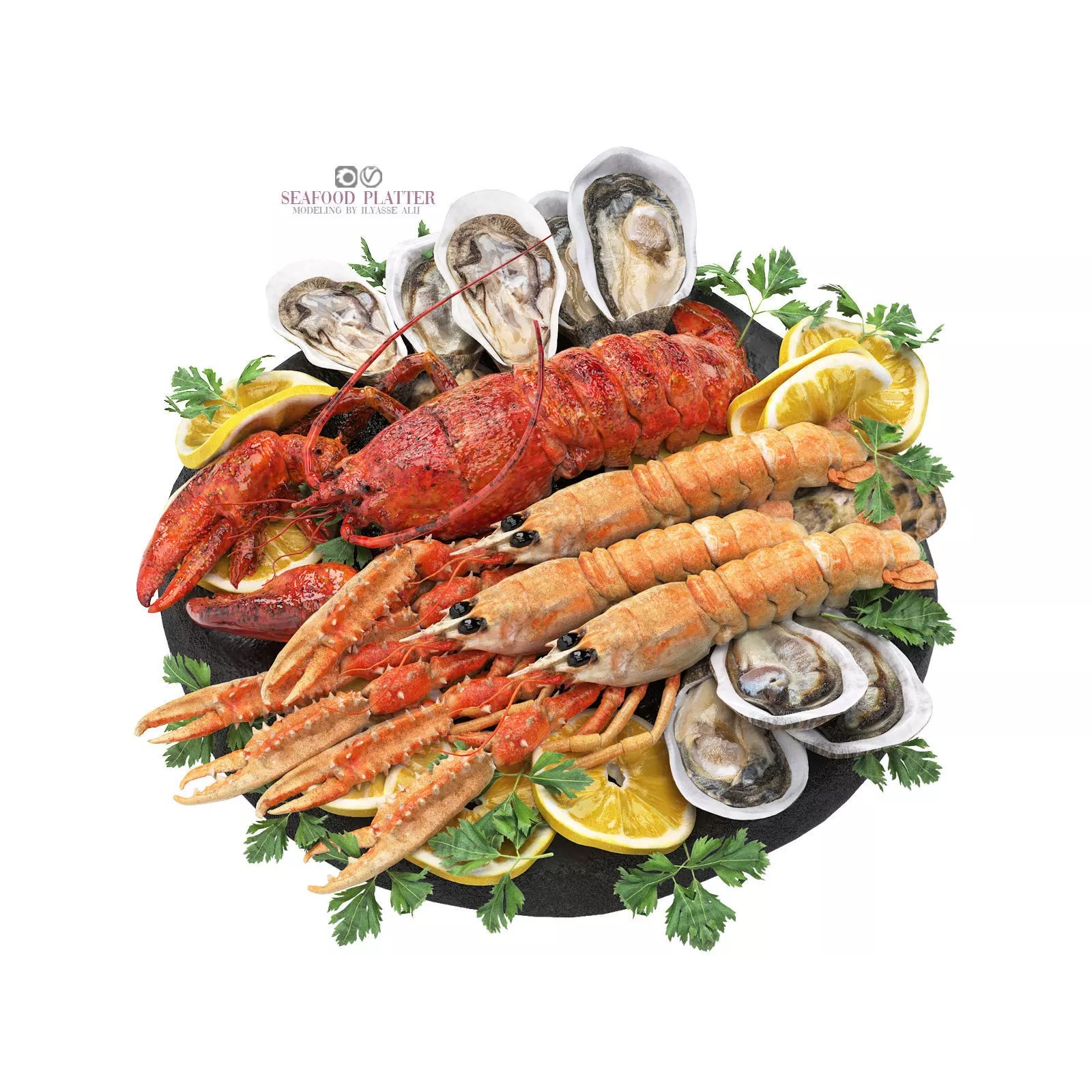 Seafood Platter - Game-Ready 3D Model - View 2