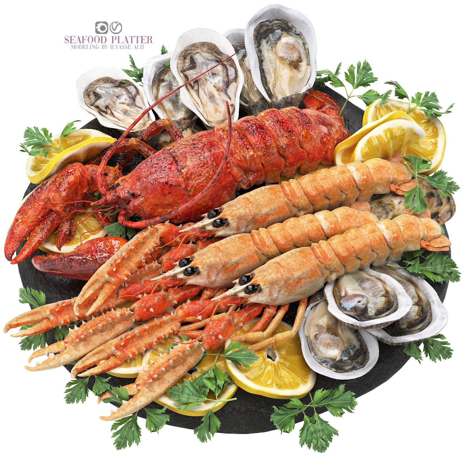 Seafood Platter - Game-Ready 3D Model - View 3