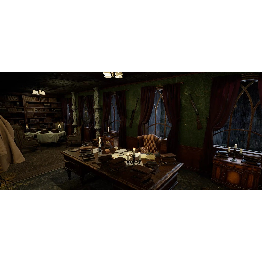 The Archivist's Chamber 3D Model – Vintage Gothic Office Environment, Unreal Engine - View 2