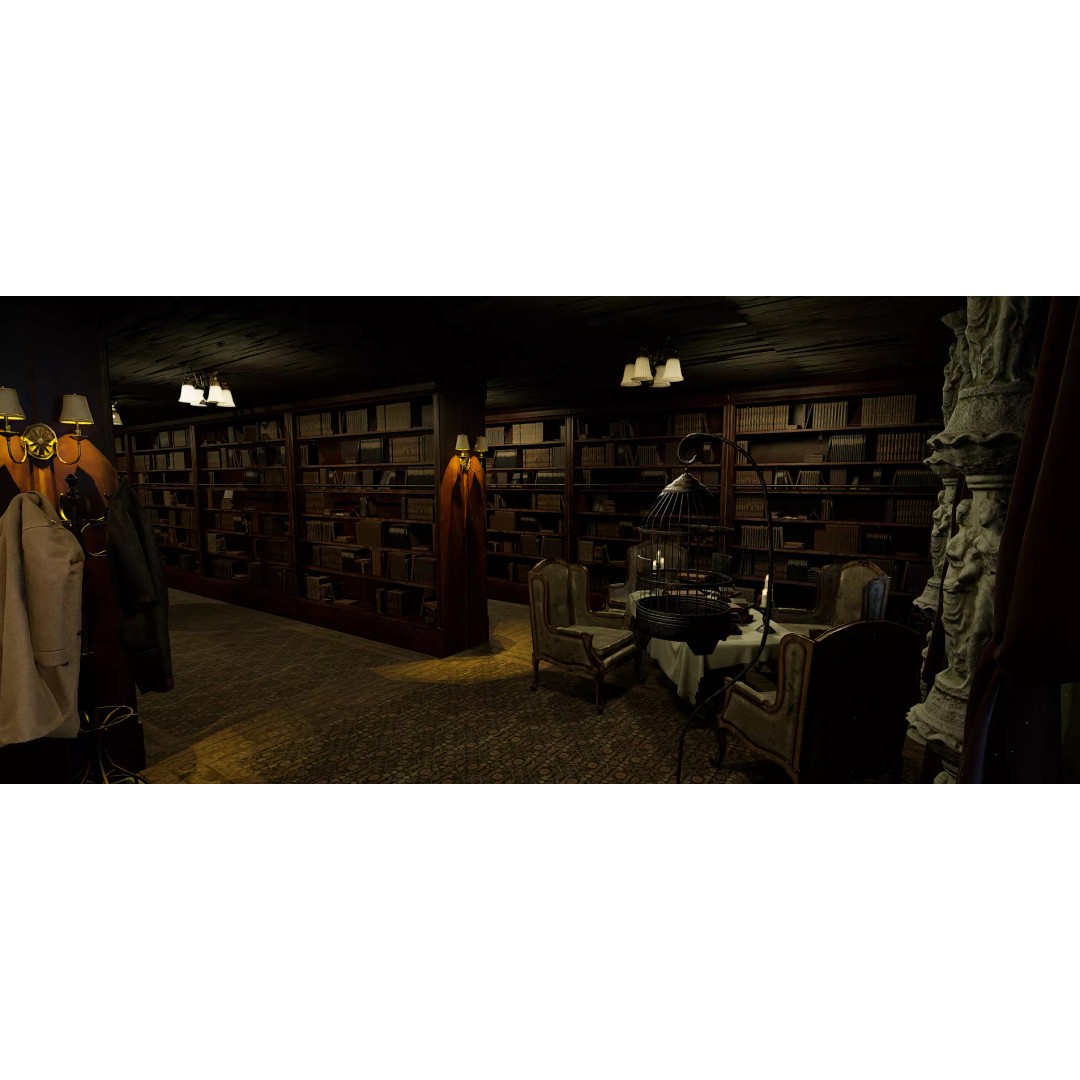 The Archivist's Chamber 3D Model – Vintage Gothic Office Environment, Unreal Engine - View 4