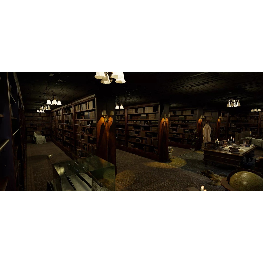 The Archivist's Chamber 3D Model – Vintage Gothic Office Environment, Unreal Engine - View 9
