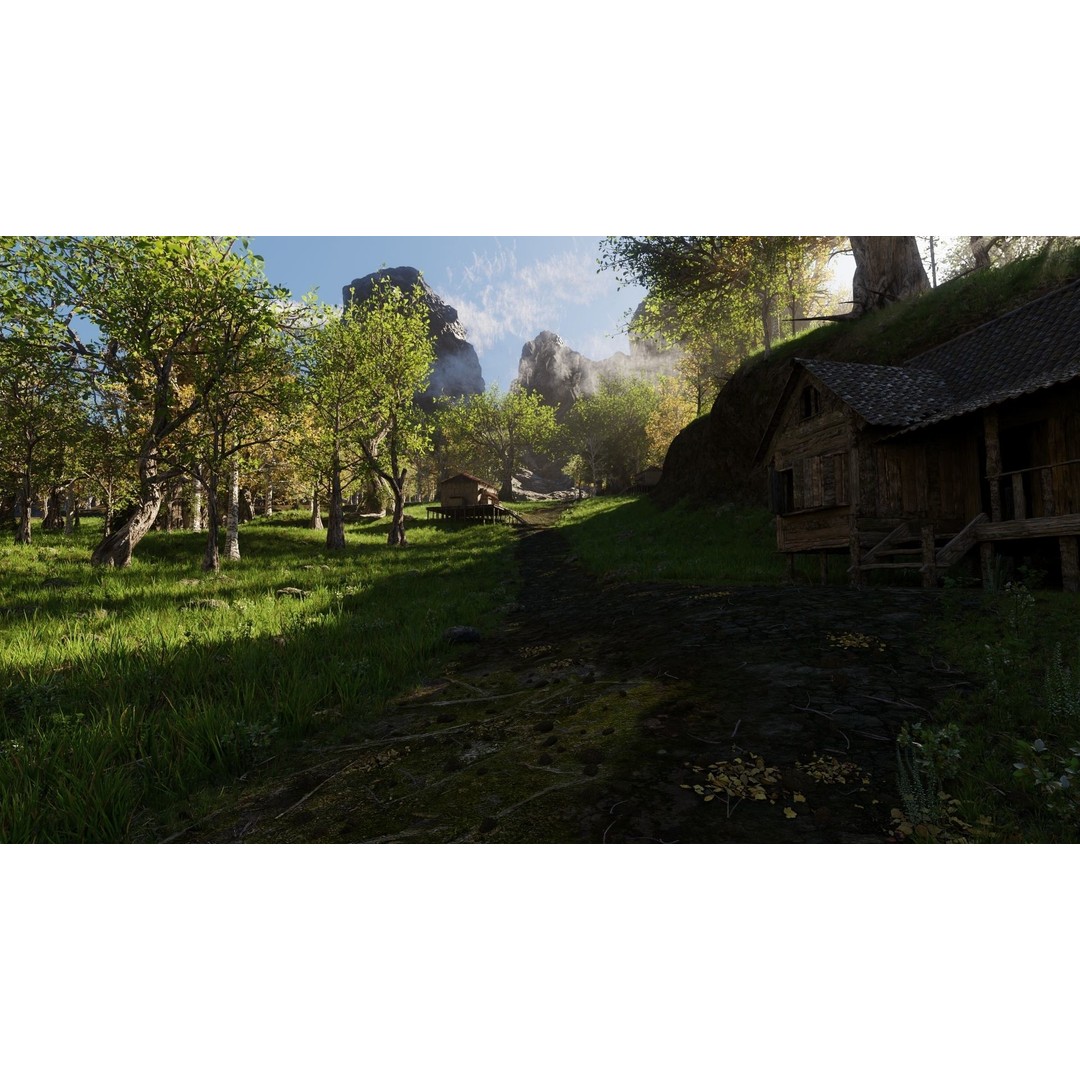 Medieval Pathway Scene 3D Model – High Poly Environment for Blender - View 12