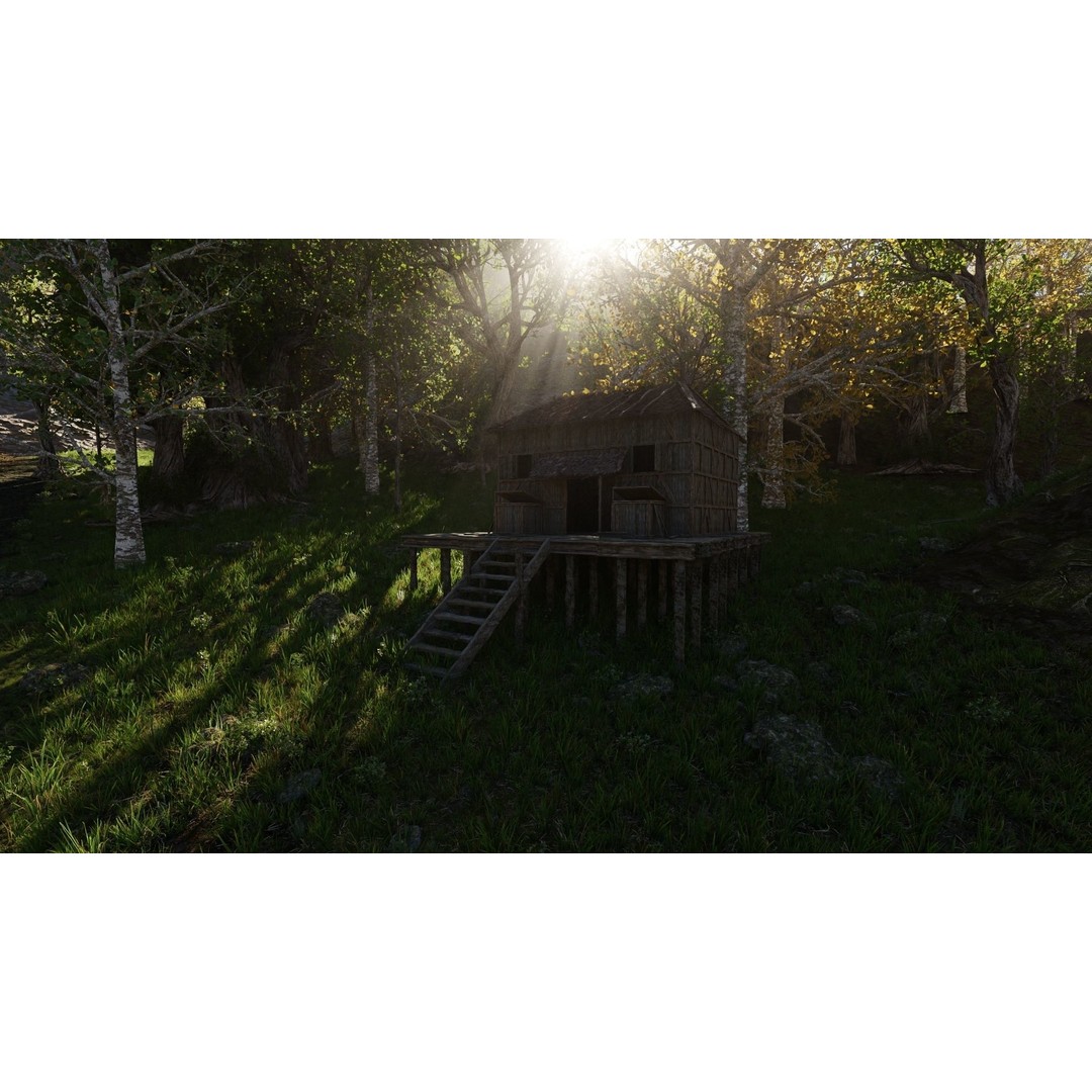 Medieval Pathway Scene 3D Model – High Poly Environment for Blender - View 14