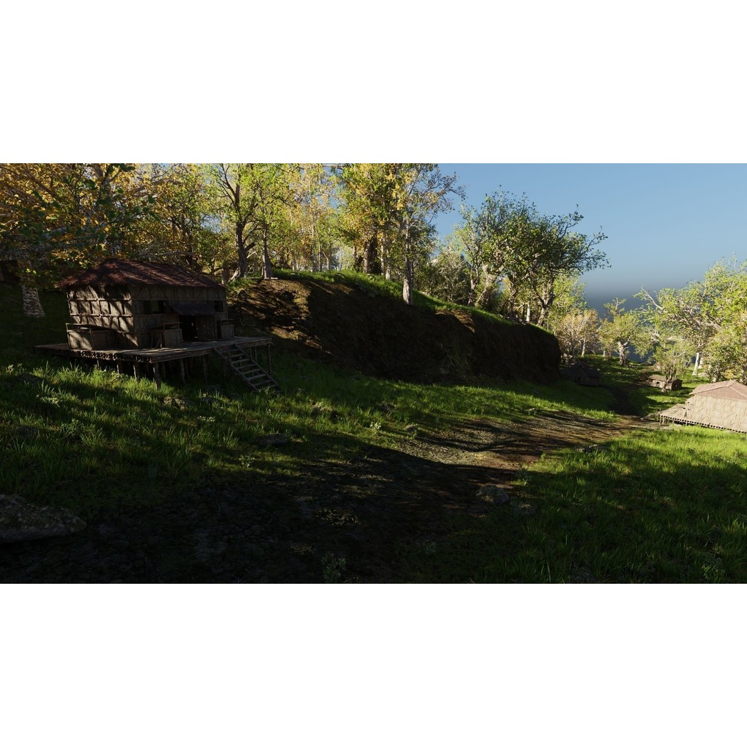 Medieval Pathway Scene 3D Model – High Poly Environment for Blender - View 15