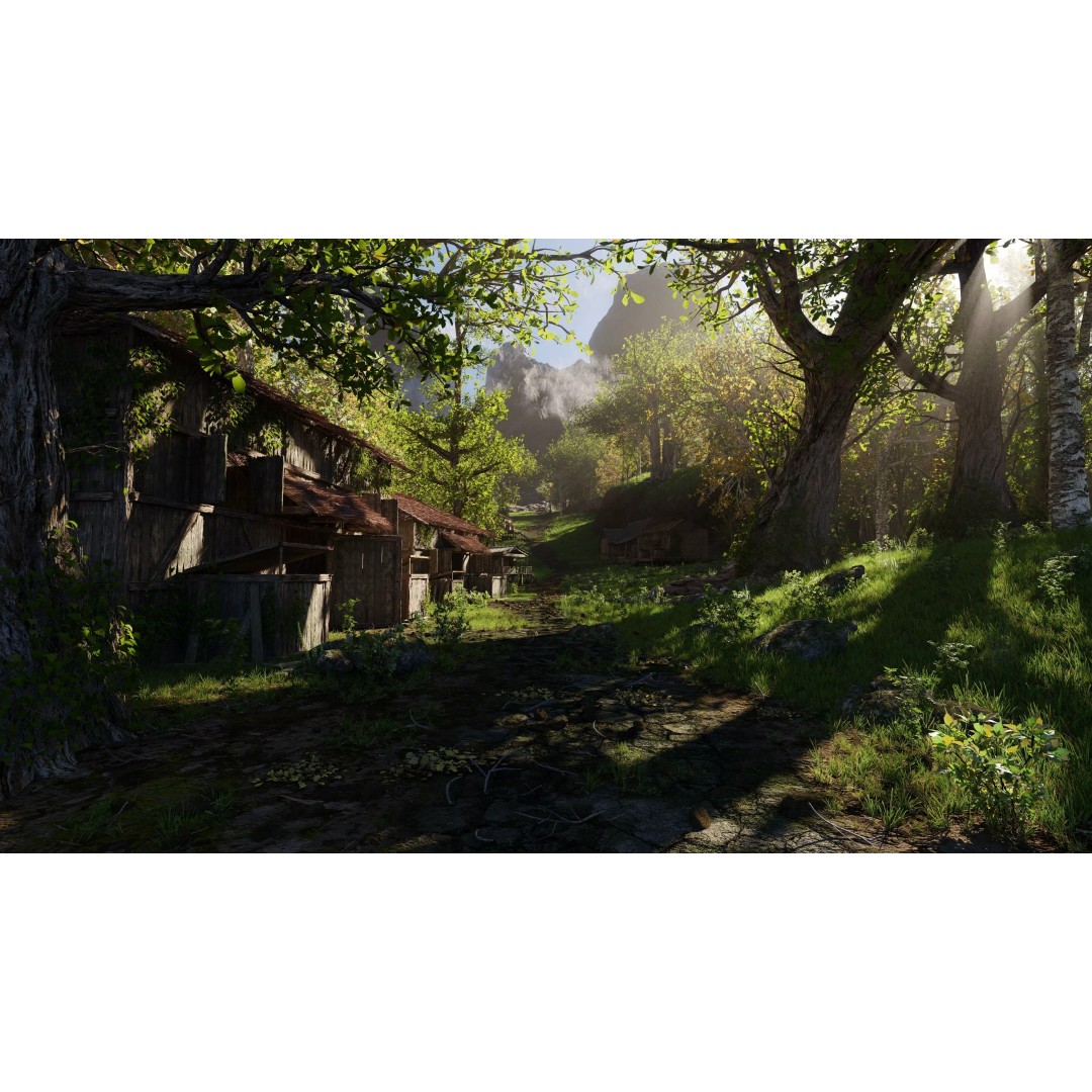 Medieval Pathway Scene 3D Model – High Poly Environment for Blender - View 2