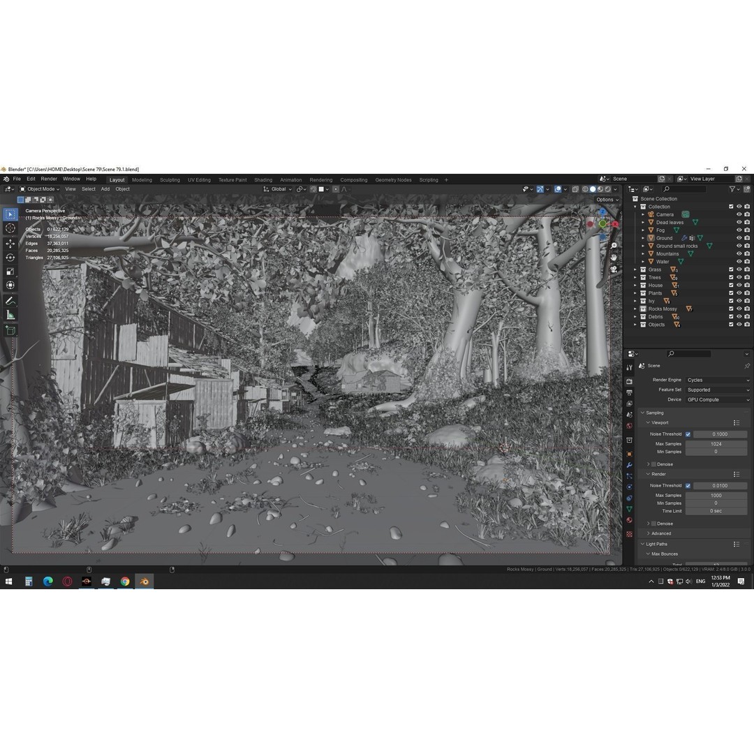 Medieval Pathway Scene 3D Model – High Poly Environment for Blender - View 22