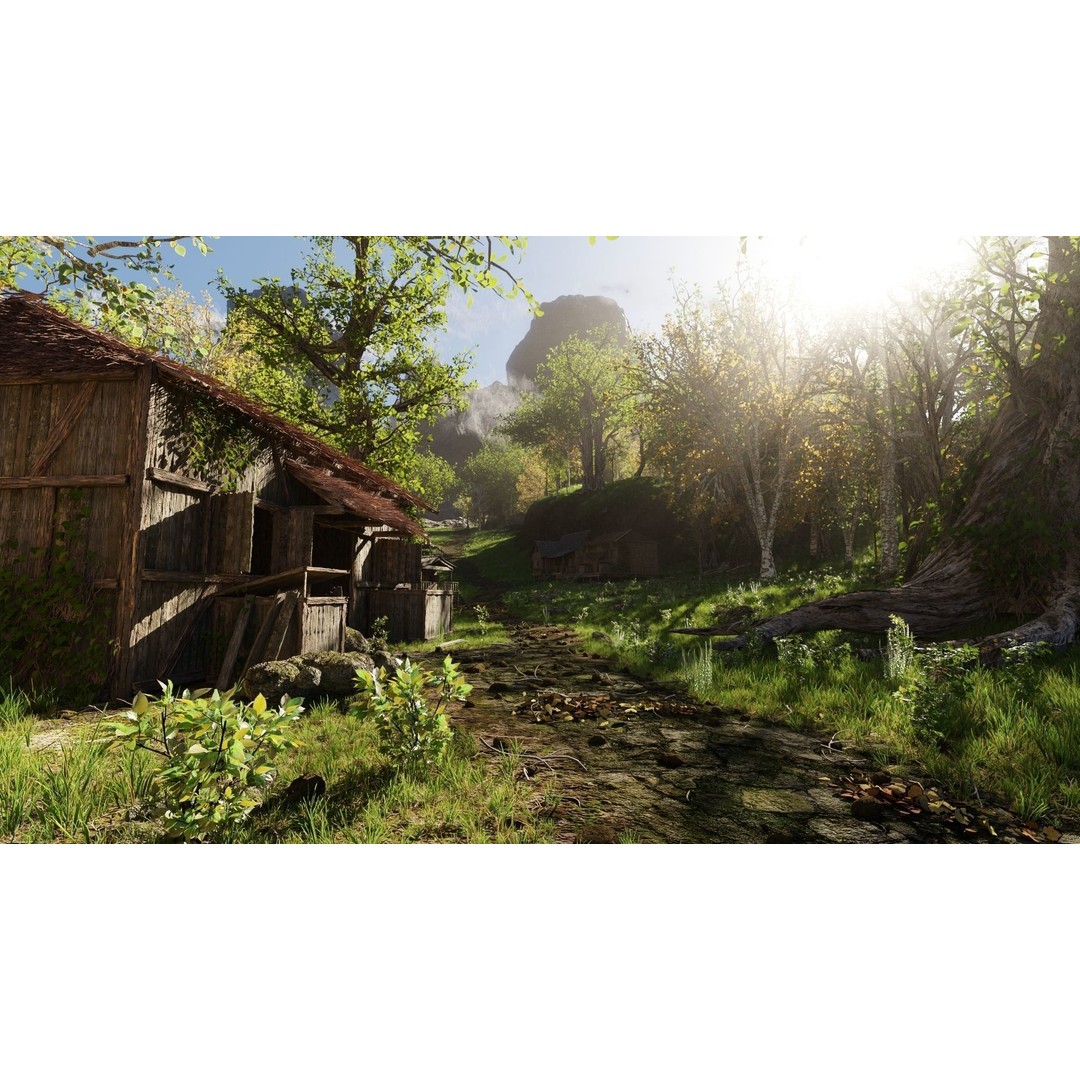 Medieval Pathway Scene 3D Model – High Poly Environment for Blender - View 3
