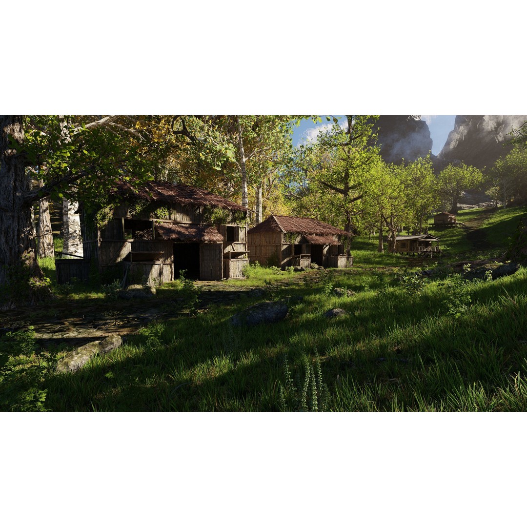 Medieval Pathway Scene 3D Model – High Poly Environment for Blender - View 4
