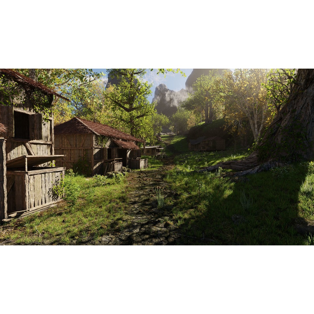 Medieval Pathway Scene 3D Model – High Poly Environment for Blender - View 5