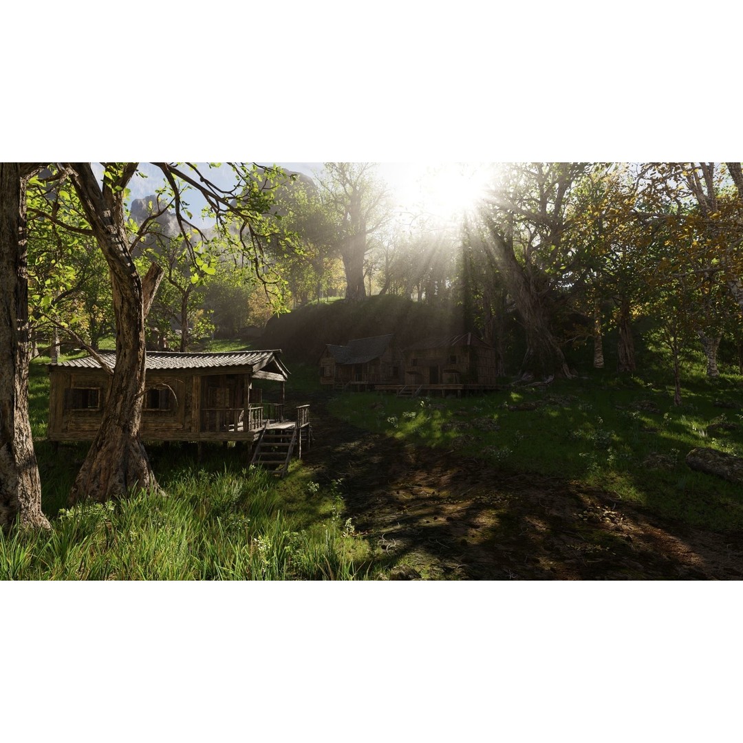 Medieval Pathway Scene 3D Model – High Poly Environment for Blender - View 8