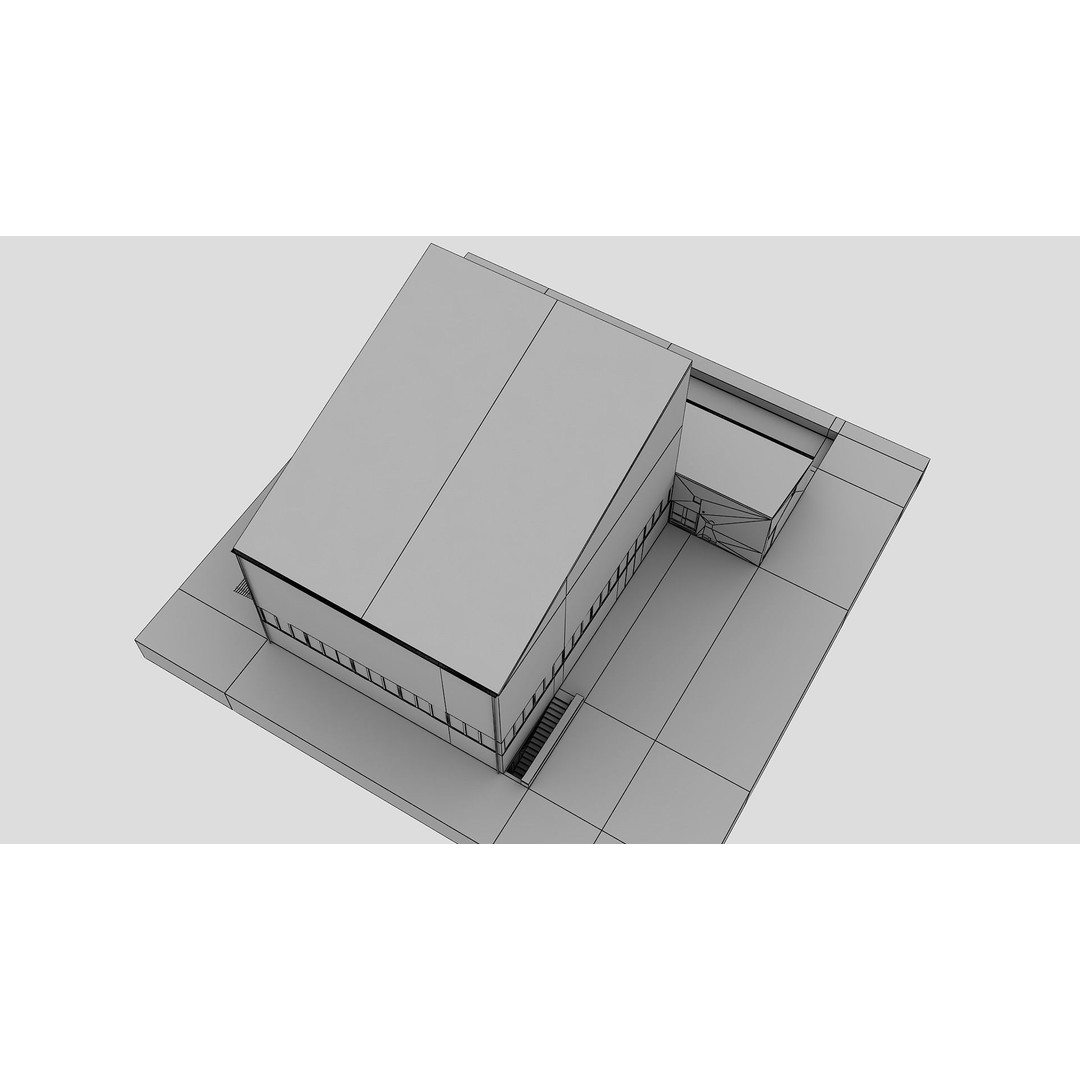 European City Block Building 3D Model – Realistic Low Poly Architecture, FBX
