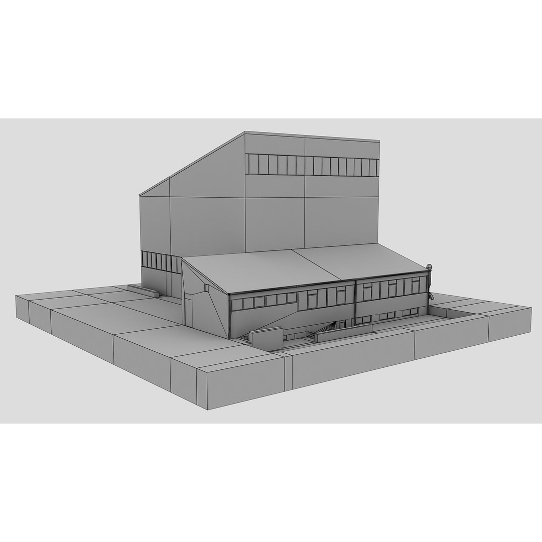 European City Block Building 3D Model – Realistic Low Poly Architecture, FBX - View 16