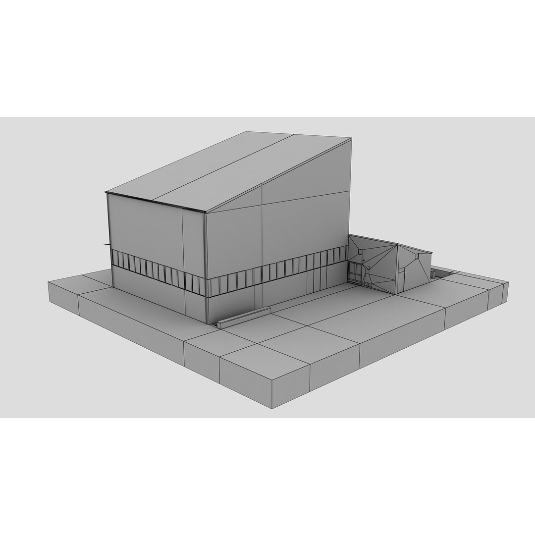European City Block Building 3D Model – Realistic Low Poly Architecture, FBX - View 17