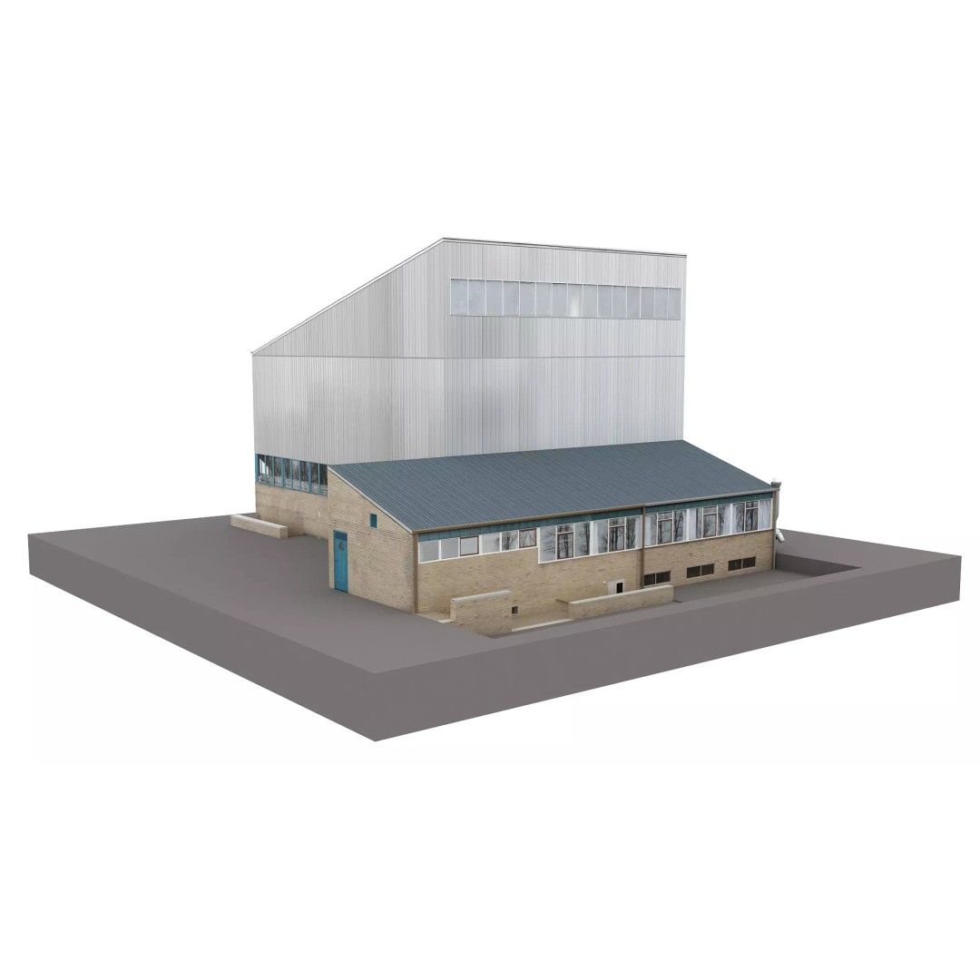 European City Block Building 3D Model – Realistic Low Poly Architecture, FBX - View 2