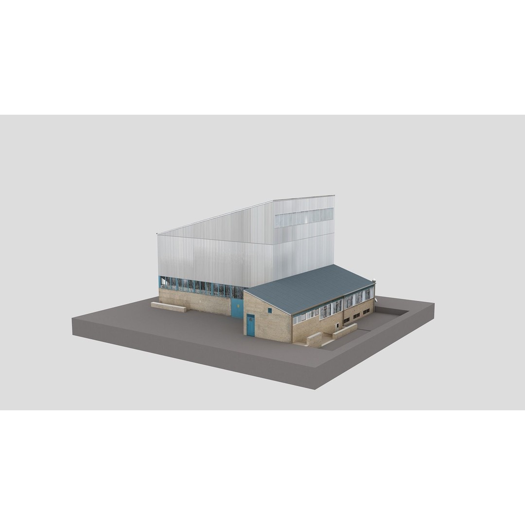 European City Block Building 3D Model – Realistic Low Poly Architecture, FBX - View 3