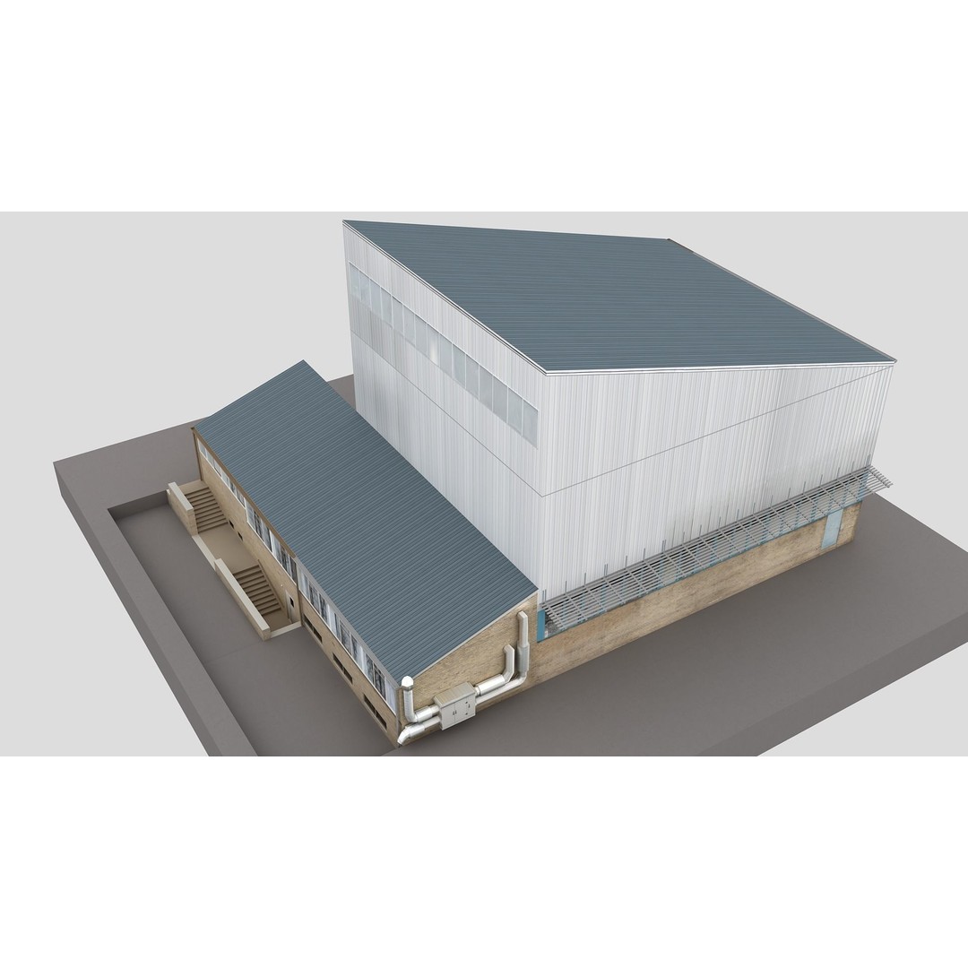 European City Block Building 3D Model – Realistic Low Poly Architecture, FBX - View 4
