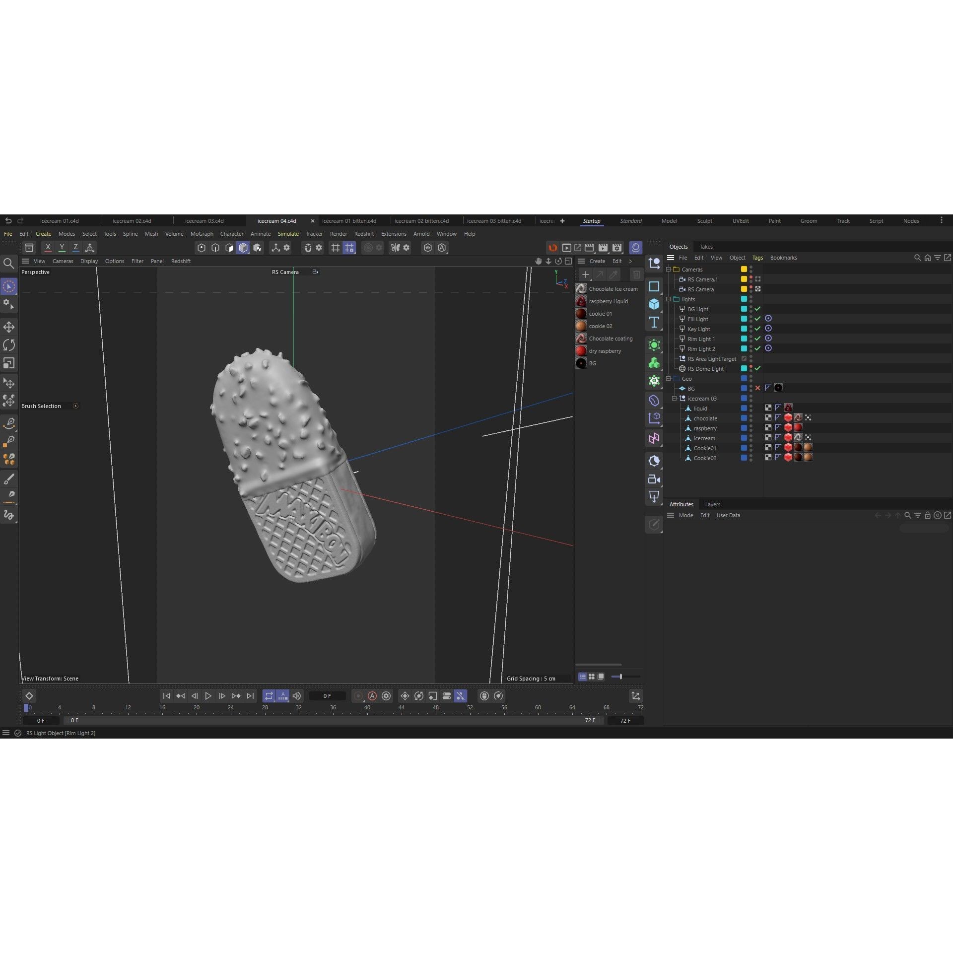 8 Realistic Ice Cream Sandwiches - Scene Setup 3D Model - View 3